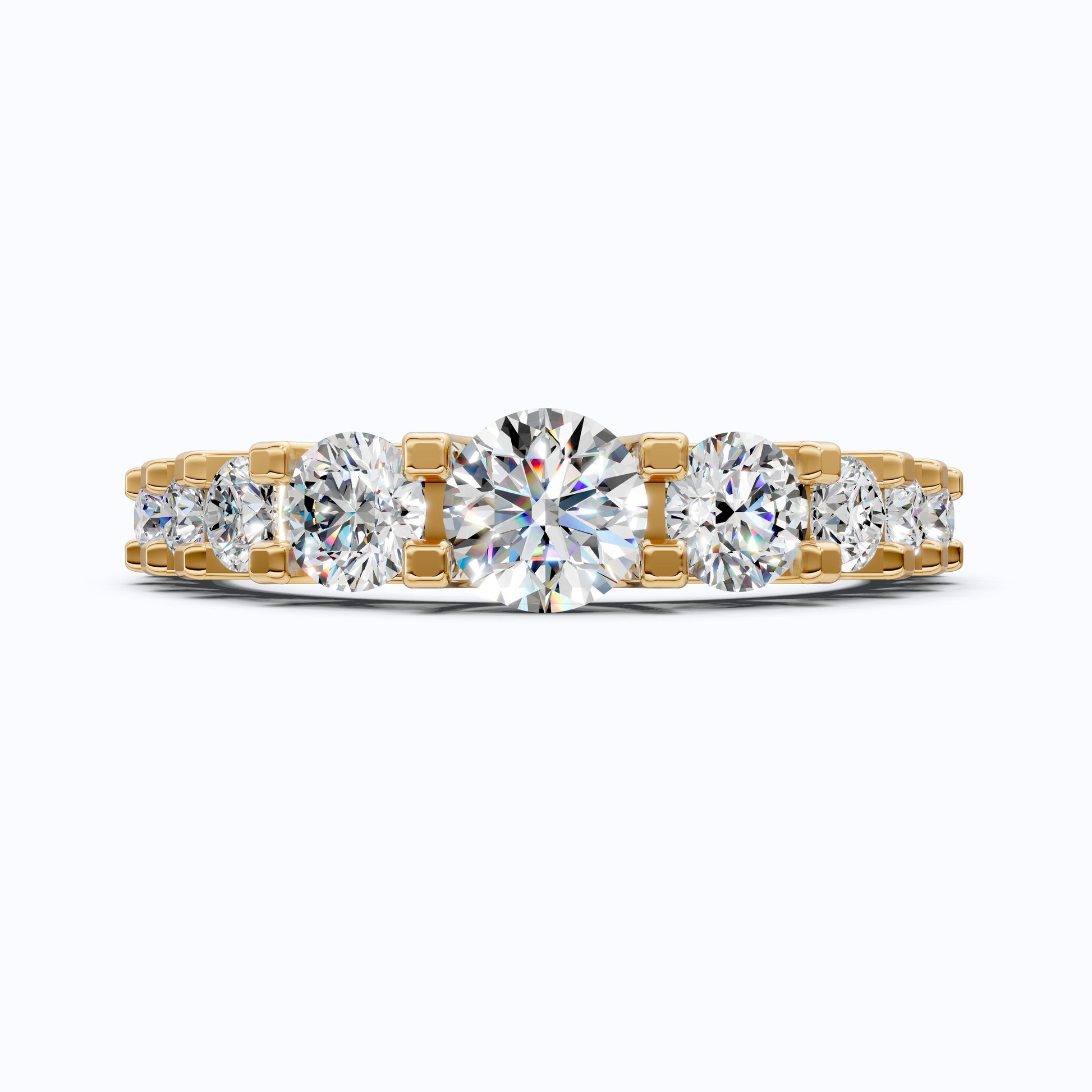 14K Yellow Gold Unique Engagement Ring, Wedding Band, Trending Gift for Her, Handmade Jewelry