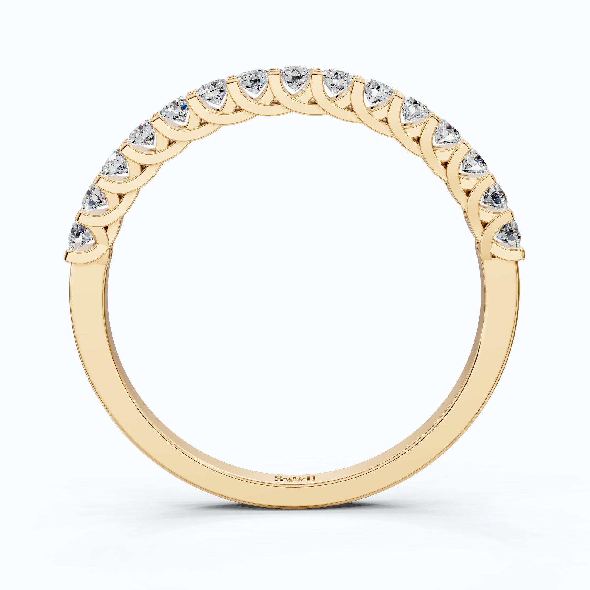 Classic Half Eternity Wedding Band in 14k Solid Gold, 0.38 TCW Round Cut Lab Grown Diamonds, Anniversary Gift For Wife, Everyday Band