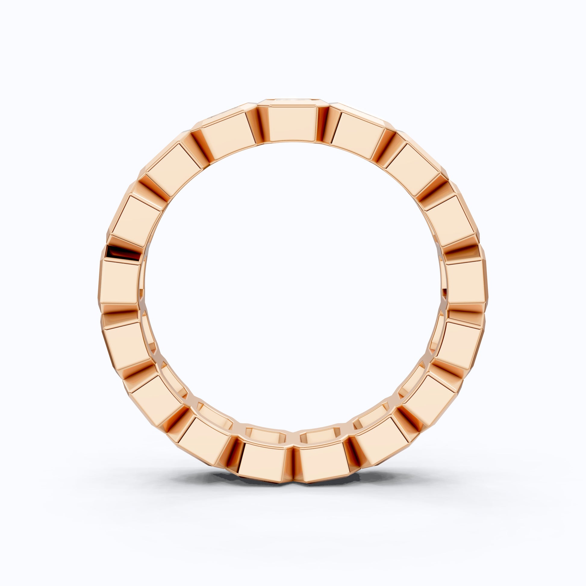 Asscher Cut Octagon Bezel Eternity Wedding Band in Lab Diamond–14k Solid Gold, 3.60 TCW Asscher Cut Lab Diamonds, Anniversary Gift for Wife
