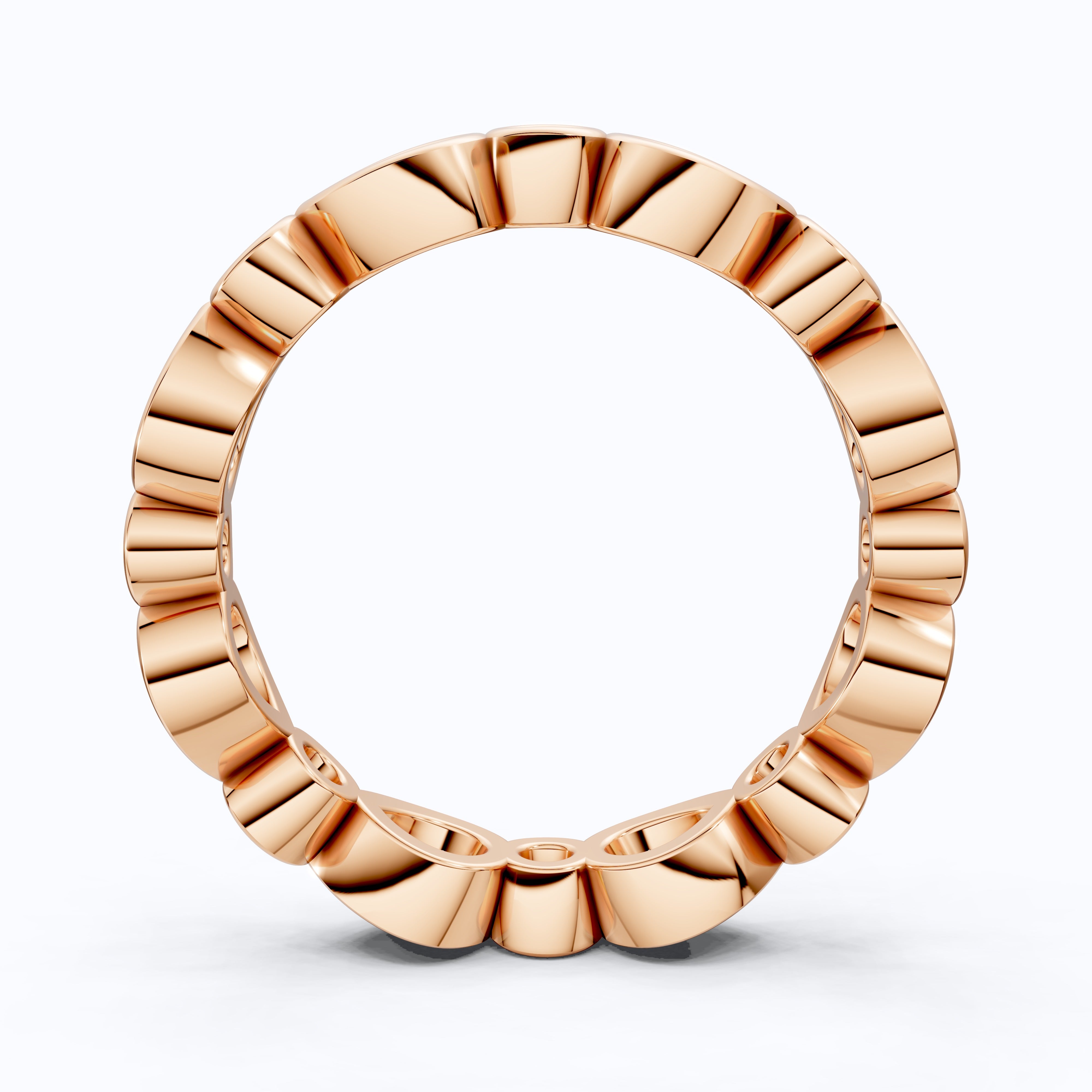 Modern Pear & Round Bezel-Set Alternating Wedding Eternity Band in Lab Grown Diamond – Solid 14k Gold, Bridal Jewelry