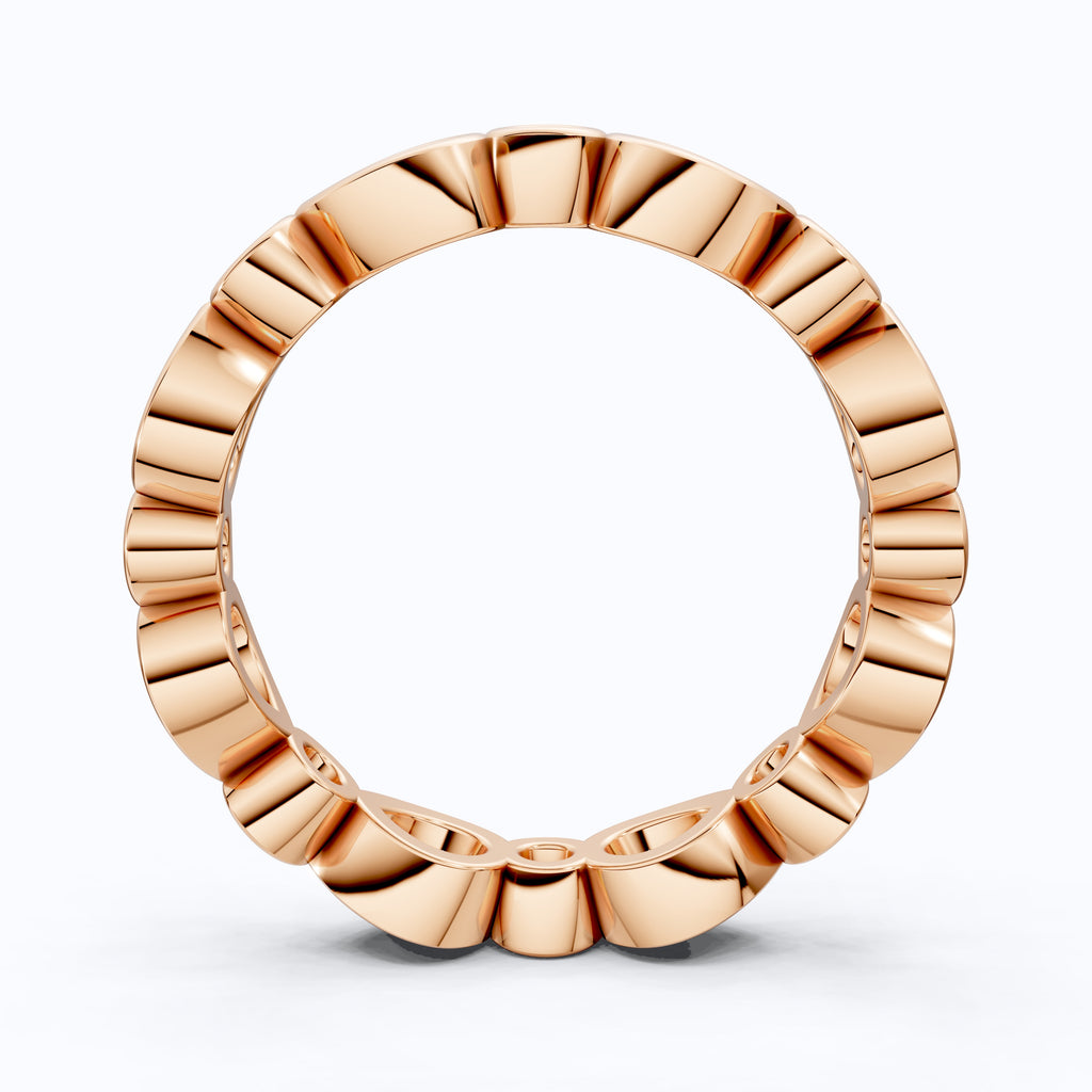 Modern Pear & Round Bezel-Set Alternating Wedding Eternity Band in Lab Grown Diamond – Solid 14k Gold, Bridal Jewelry