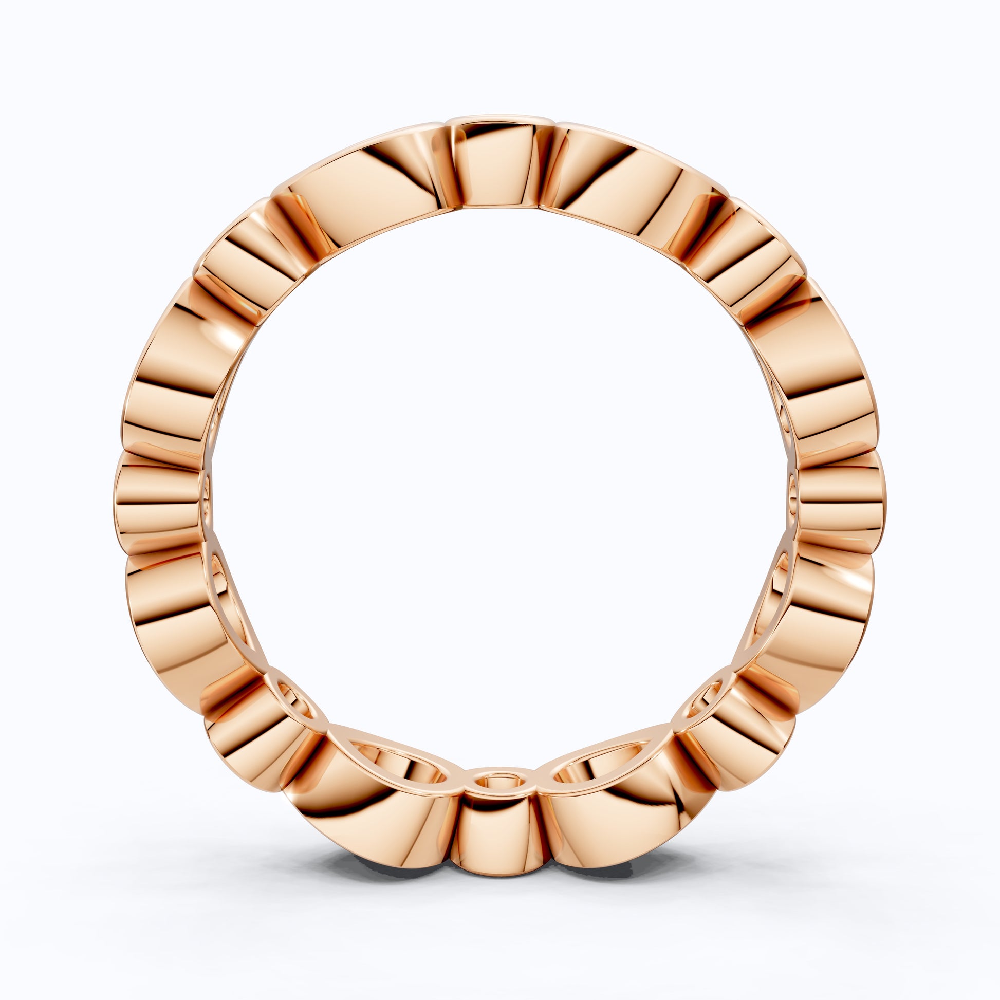 Modern Pear & Round Bezel-Set Alternating Wedding Eternity Band in Lab Grown Diamond – Solid 14k Gold, Bridal Jewelry