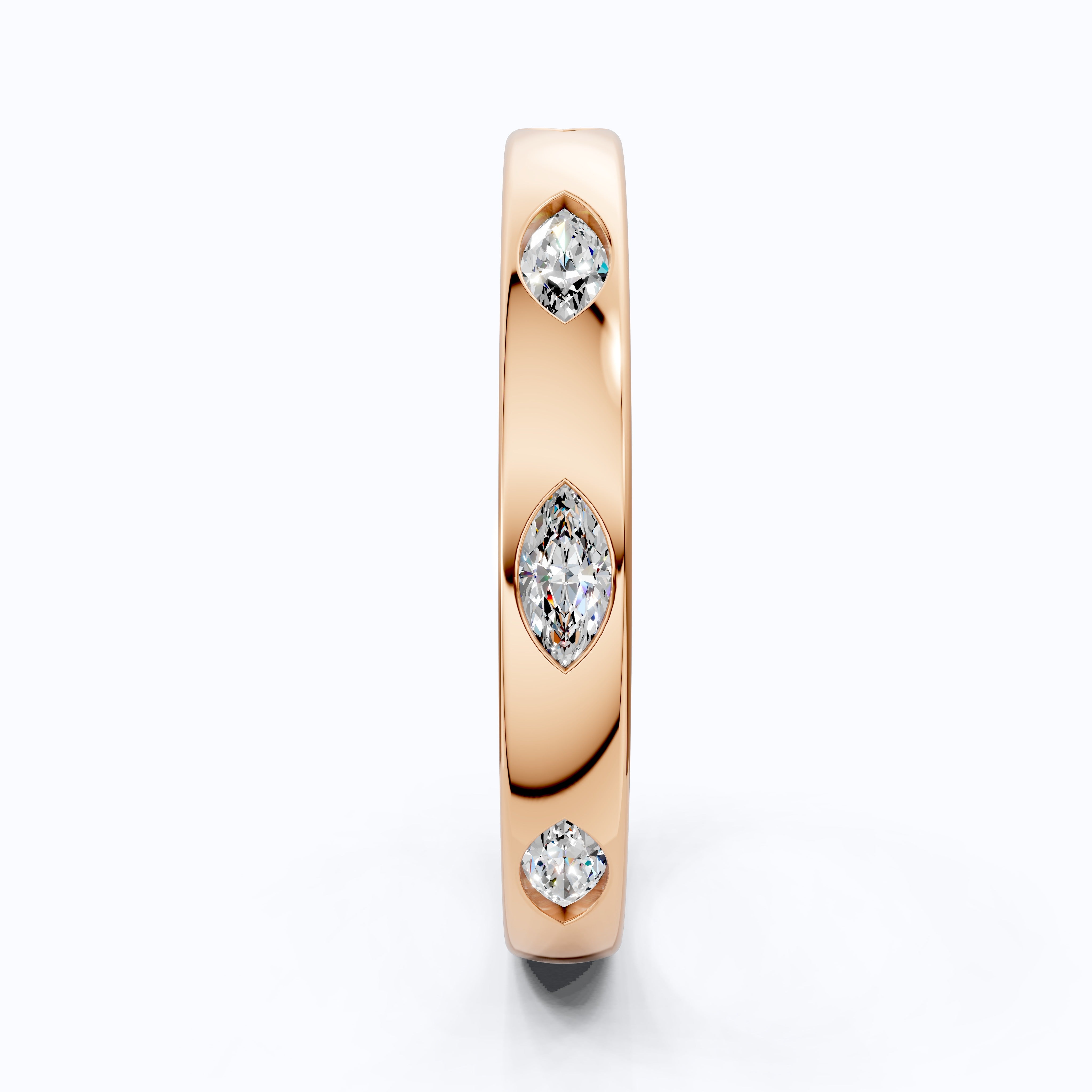 Minimal Marquise Eternity Band Wedding Ring in 14K Solid Gold, 0.70 TCW Marquise Cut Lab Grown Diamonds, Gift for Her