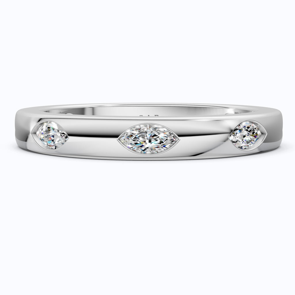Minimal Marquise Eternity Band Wedding Ring in 14K Solid Gold, 0.70 TCW Marquise Cut Lab Grown Diamonds, Gift for Her