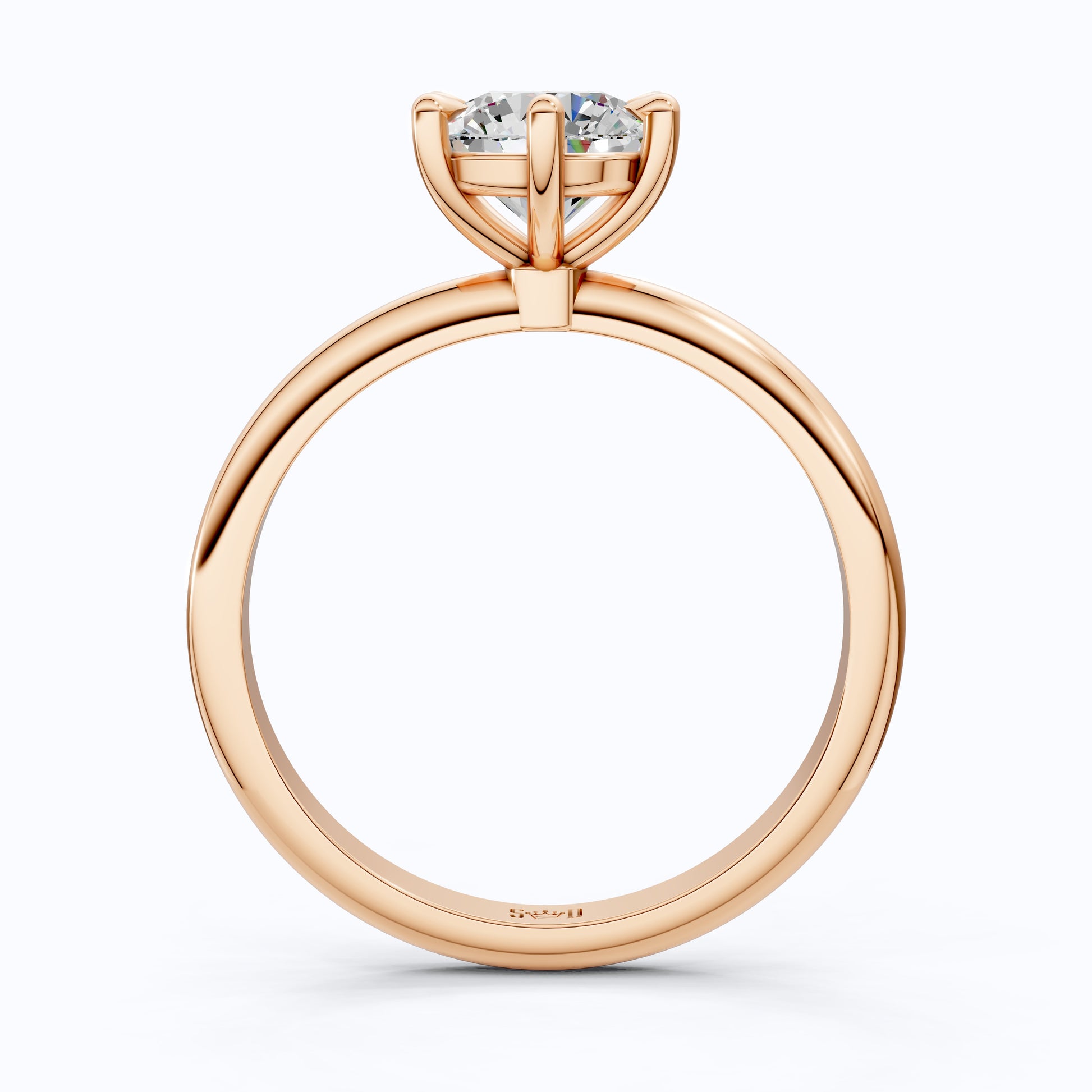 Elegant Six-Prong Setting Classic Round Solitaire Engagement Ring in 14k Solid Gold, 1.00 CT Round Cut Lab Grown Diamond, Handmade Fine Jewelry