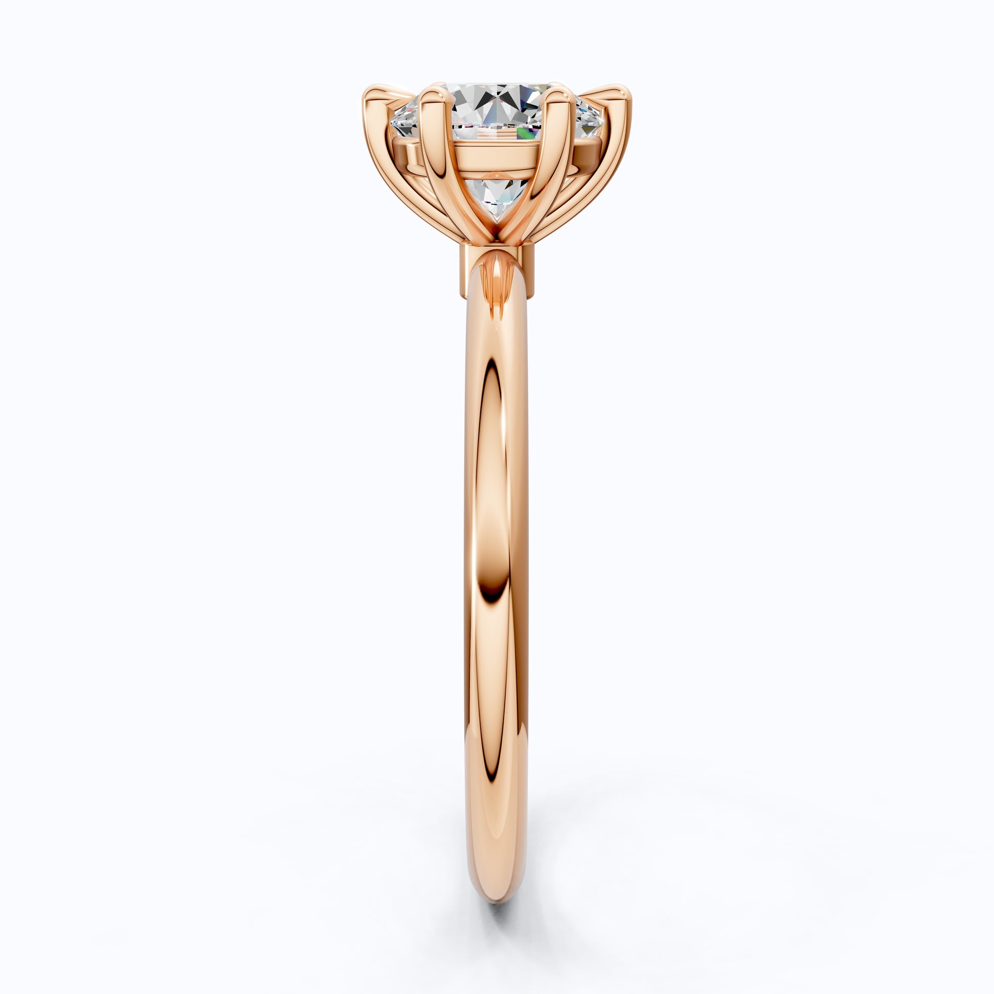 Elegant Six-Prong Setting Classic Round Solitaire Engagement Ring in 14k Solid Gold, 1.00 CT Round Cut Lab Grown Diamond, Handmade Fine Jewelry