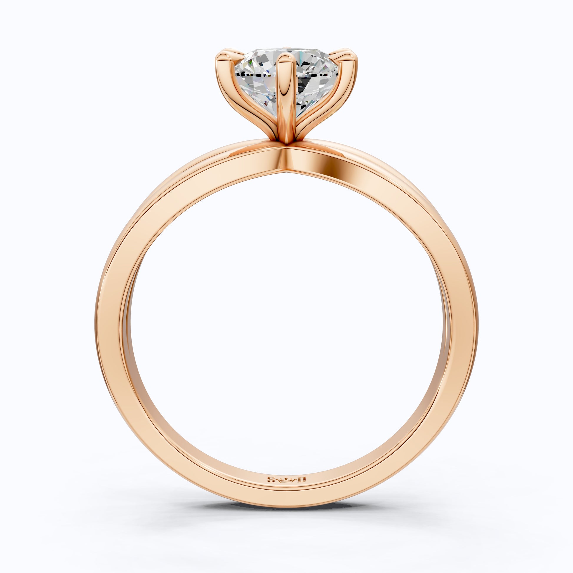 Twisted Bypass Solitaire Engagement Ring in 14K Solid Gold, 1.00 CT Round Cut Lab Created Diamond, Anniversary Gift for Wife, Handmade Jewelry