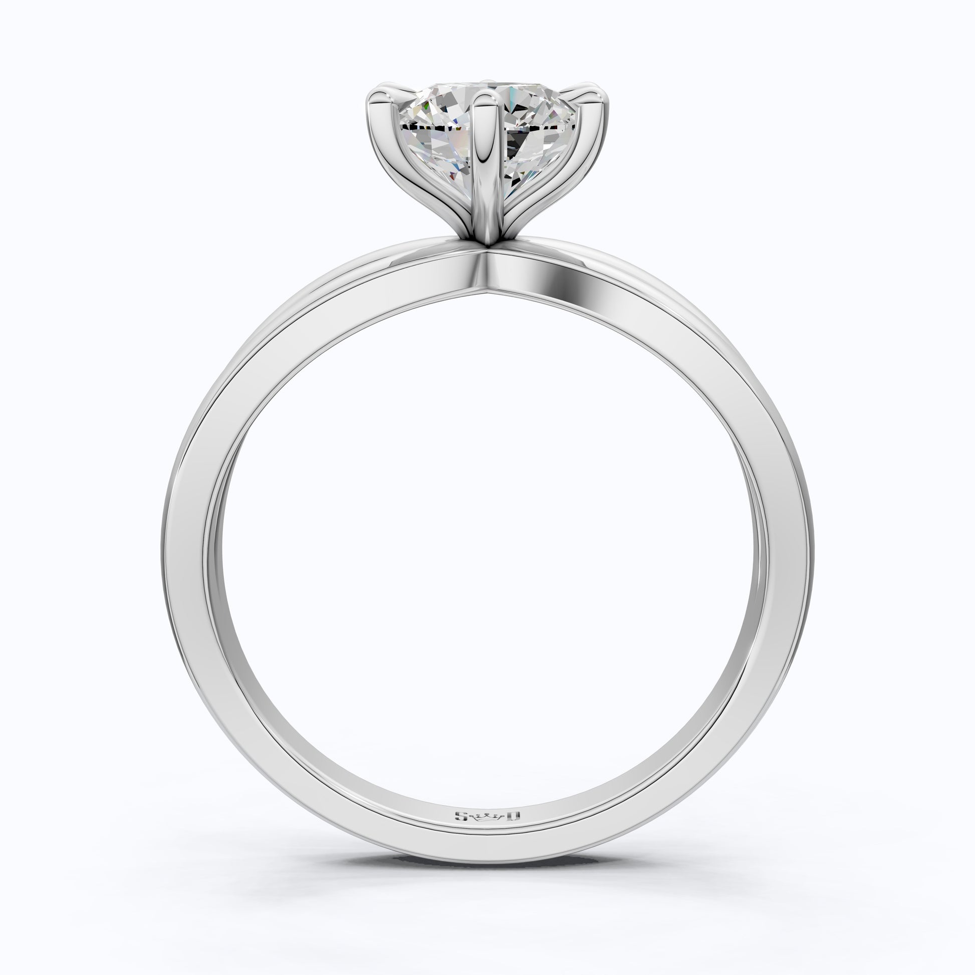 Twisted Bypass Solitaire Engagement Ring in 14K Solid Gold, 1.00 CT Round Cut Lab Created Diamond, Anniversary Gift for Wife, Handmade Jewelry