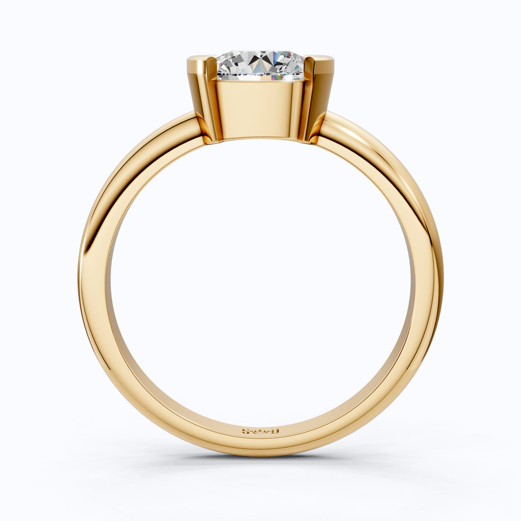 1.00 CT Round Cut Solitaire Engagement Ring in Lab Grown Diamond - 14K Solid Gold, Anniversary Gift For Women, Daily Wear Ring