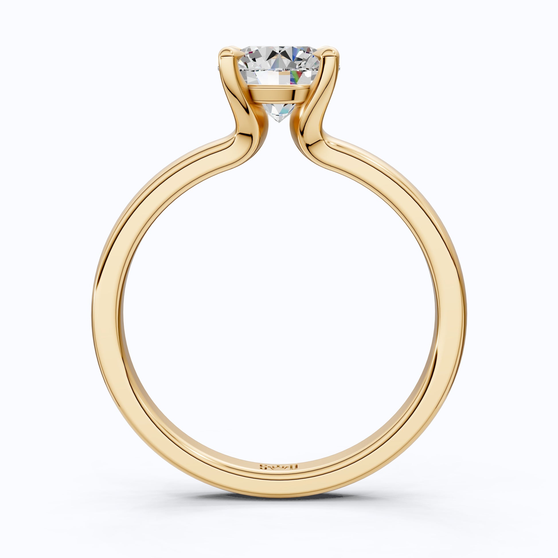 Classic Open Cathedral Shank Solitaire Engagement Ring in 14K Solid Gold ,1.00 CT Round Cut Lab Diamond, Birthday Gift for Women