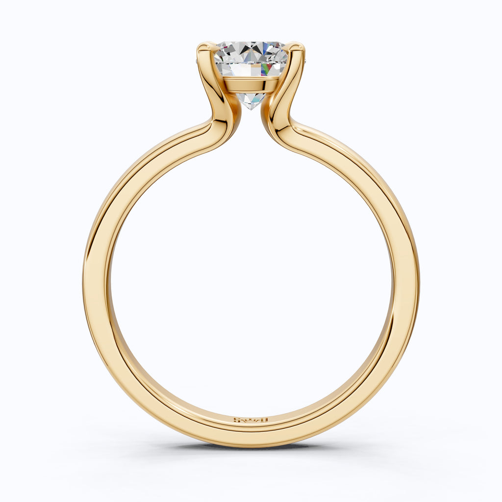 Classic Open Cathedral Shank Solitaire Engagement Ring in 14K Solid Gold ,1.00 CT Round Cut Lab Diamond, Birthday Gift for Women