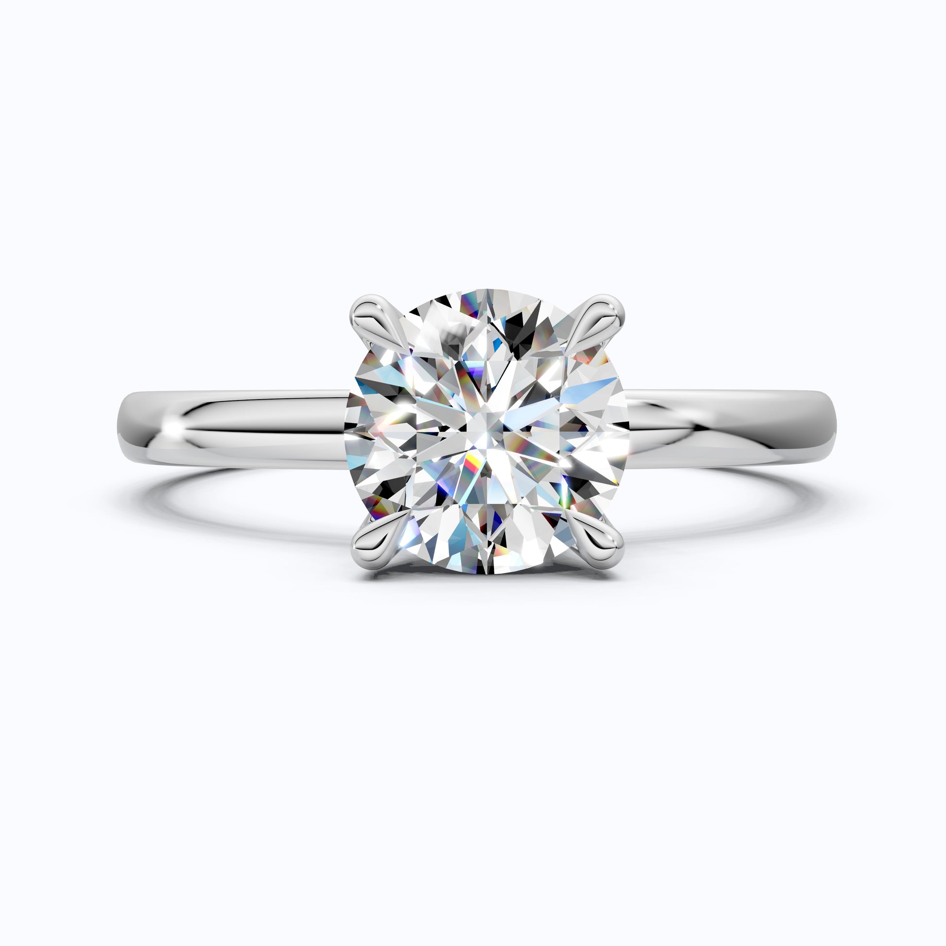 Classic Open Cathedral Shank Solitaire Engagement Ring in 14K Solid Gold ,1.00 CT Round Cut Lab Diamond, Birthday Gift for Women