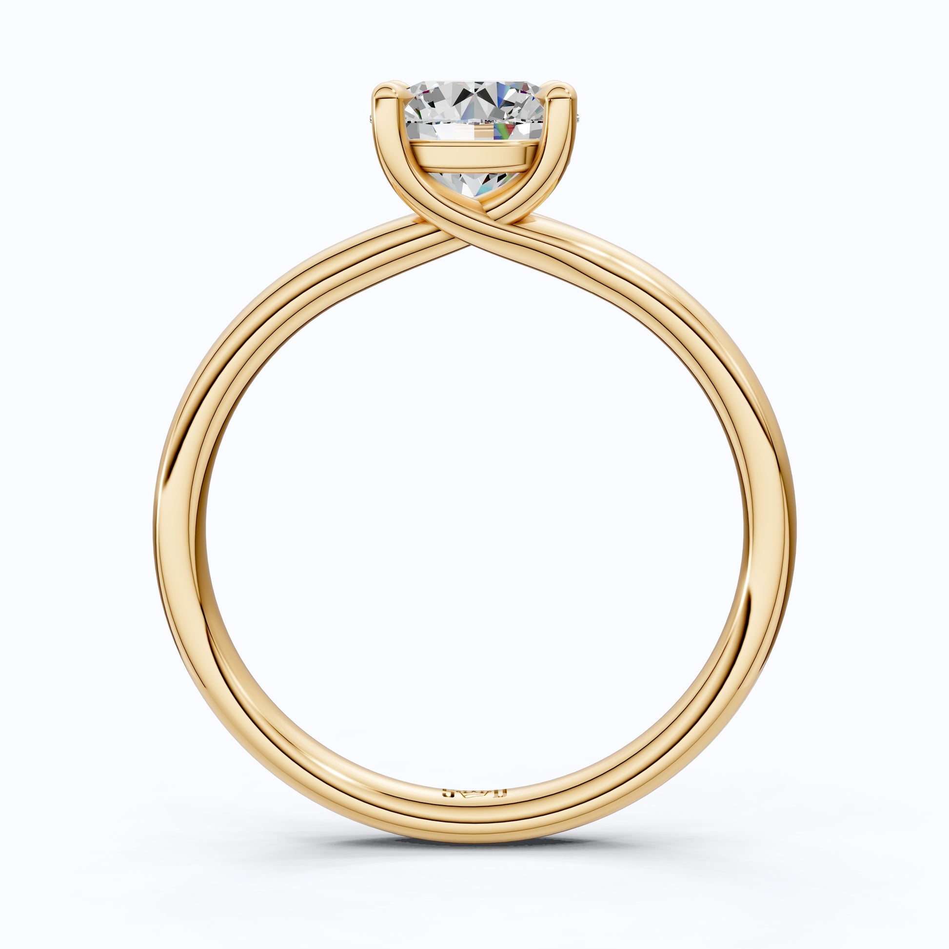 Modern Minimalist Six-Prong Solitaire  Lab Diamond in 14k Gold, 1.00 CT Round cut, Bridal Engagement Ring