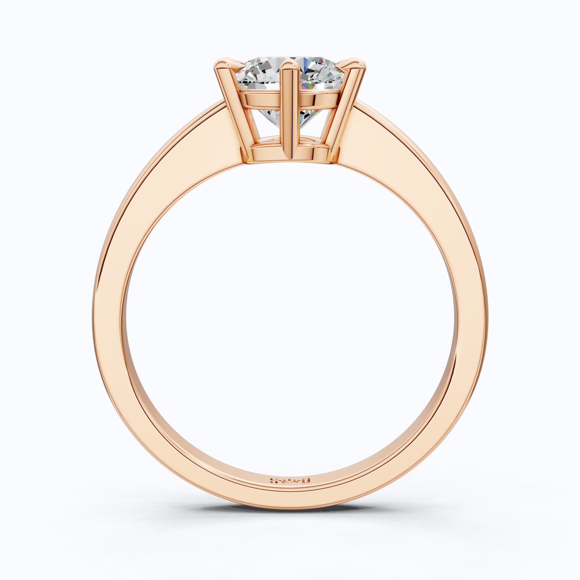 Classic Cathedral Shank Six-Prong Solitaire Engagement Ring 14k Solid Gold, 1.00 CT Round Cut Lab Diamonds, Bridal Ring for Women