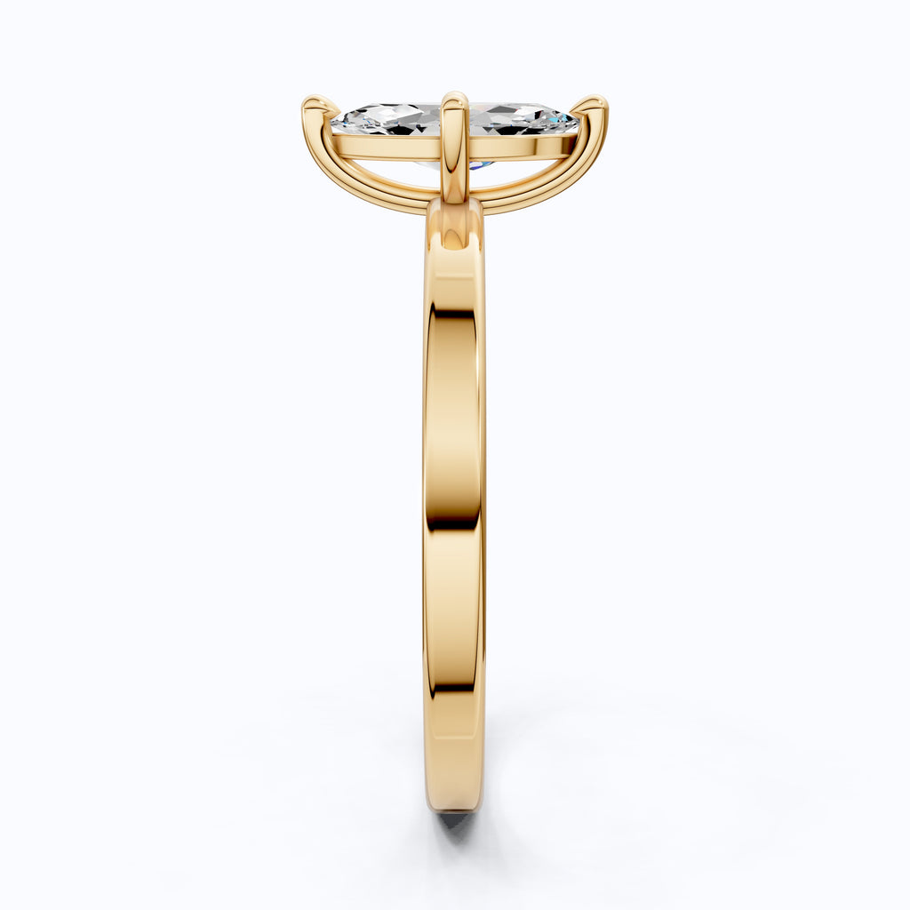 Classic Elegant Solitaire Engagement Ring in 14K Solid Gold, 0.50 CT Marquise Cut Solitaire Lab Created Diamond, Bridal Jewelry