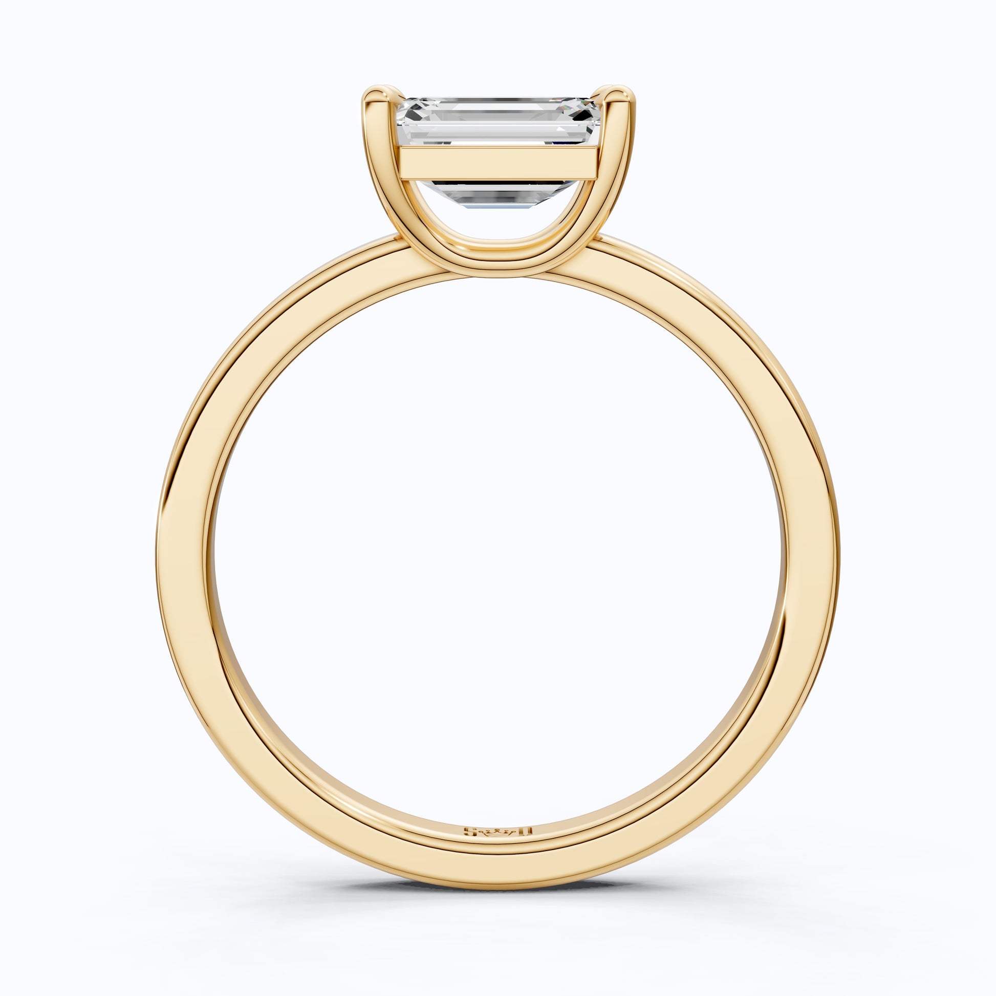 Timeless Emerald Cut Classic Solitaire Engagement Ring in 14K Solid Gold, 1.00 CT Emerald Cut Lab Created Diamond, Bridal Gift