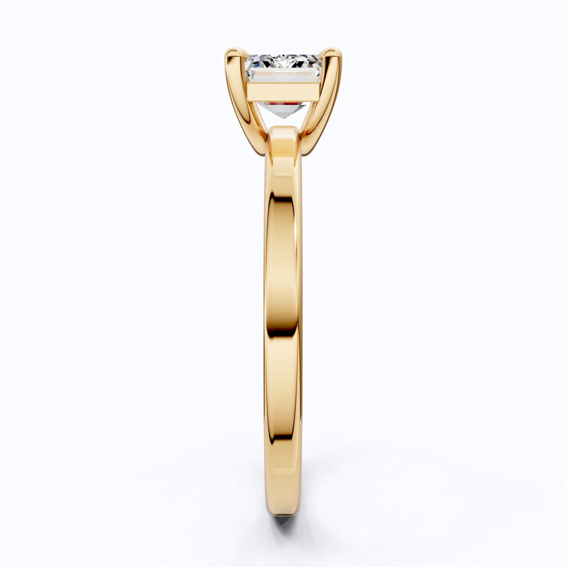 Timeless Emerald Cut Classic Solitaire Engagement Ring in 14K Solid Gold, 1.00 CT Emerald Cut Lab Created Diamond, Bridal Gift