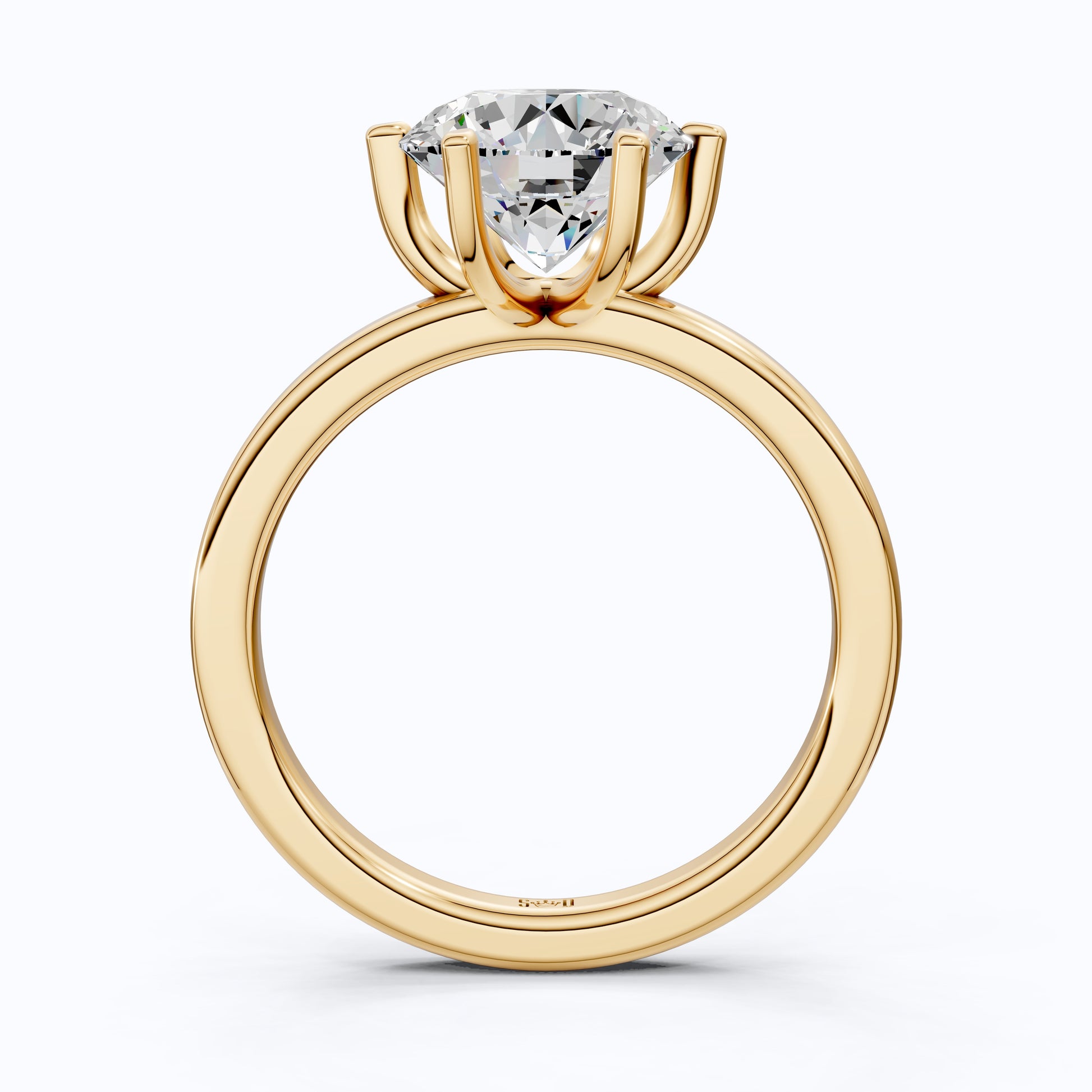 Elegant Six Prong Solitaire Engagement Ring in 14K Solid Gold, 2.50 CT Round Cut Lab Created Diamond, Anniversary Gift for Her,