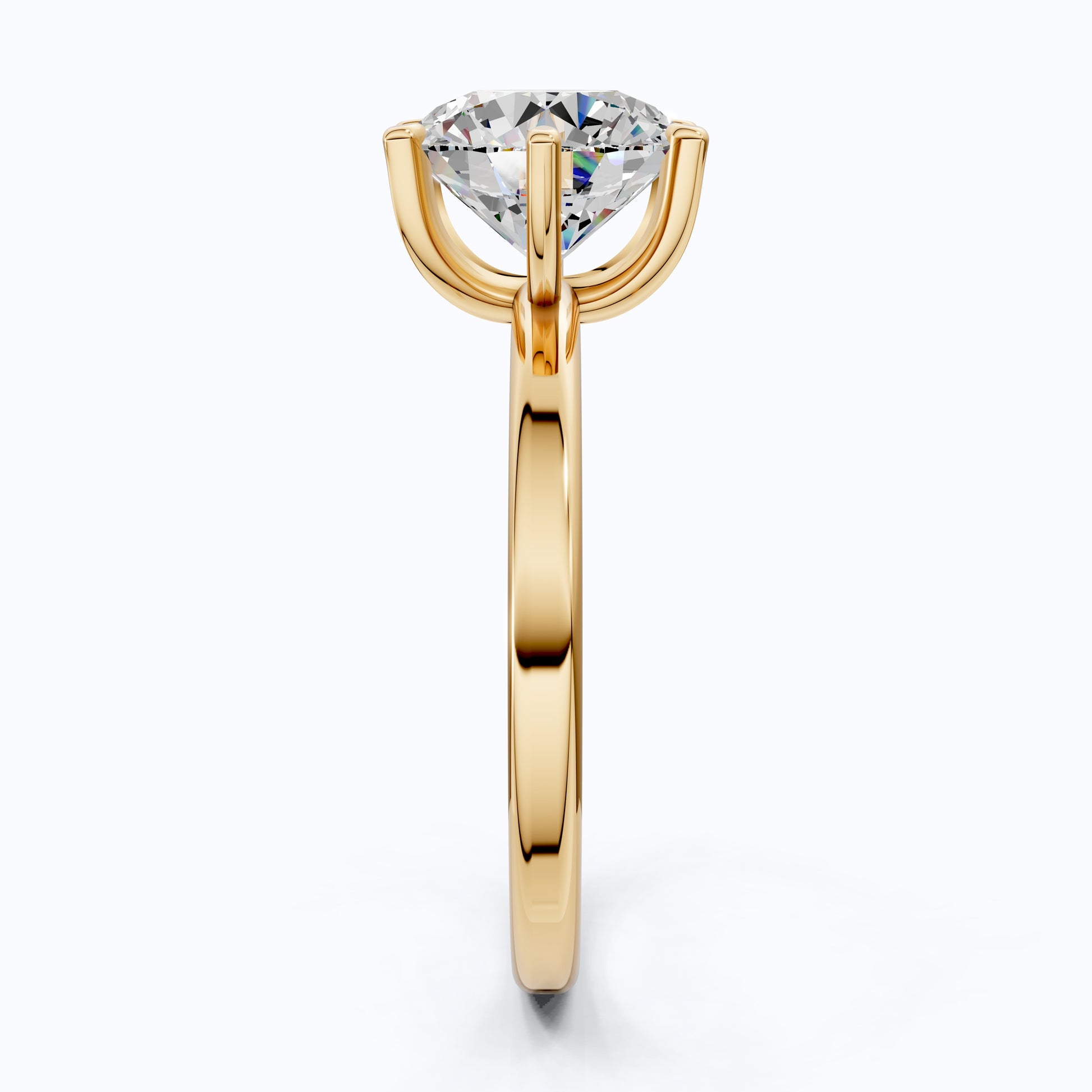 Elegant Six Prong Solitaire Engagement Ring in 14K Solid Gold, 2.50 CT Round Cut Lab Created Diamond, Anniversary Gift for Her,