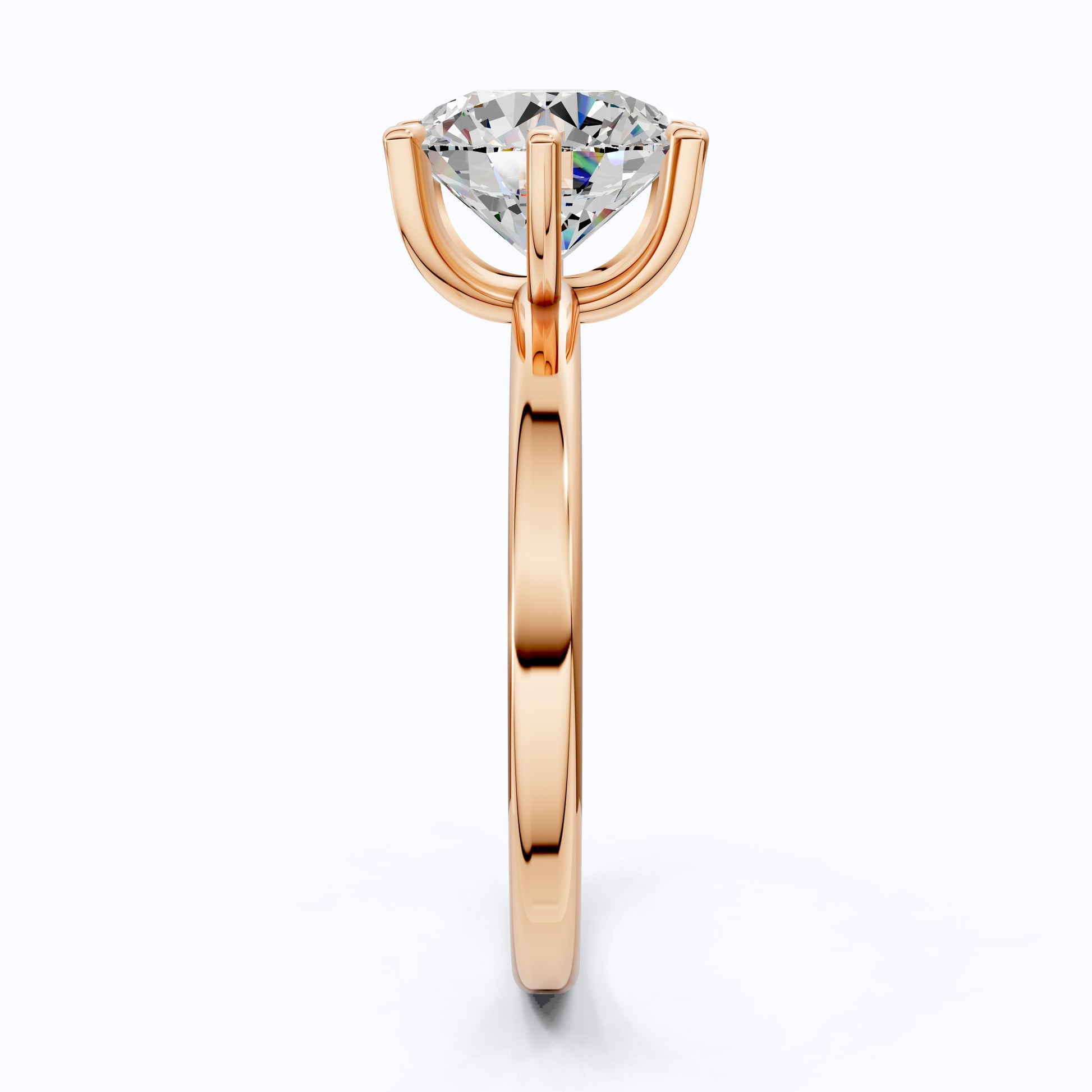 Elegant Six Prong Solitaire Engagement Ring in 14K Solid Gold, 2.50 CT Round Cut Lab Created Diamond, Anniversary Gift for Her,