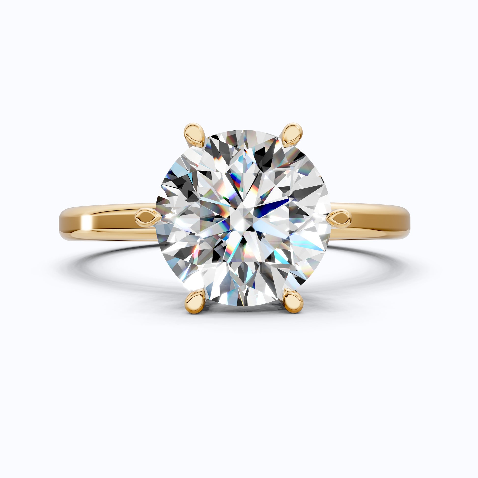 Elegant Six Prong Solitaire Engagement Ring in 14K Solid Gold, 2.50 CT Round Cut Lab Created Diamond, Anniversary Gift for Her,