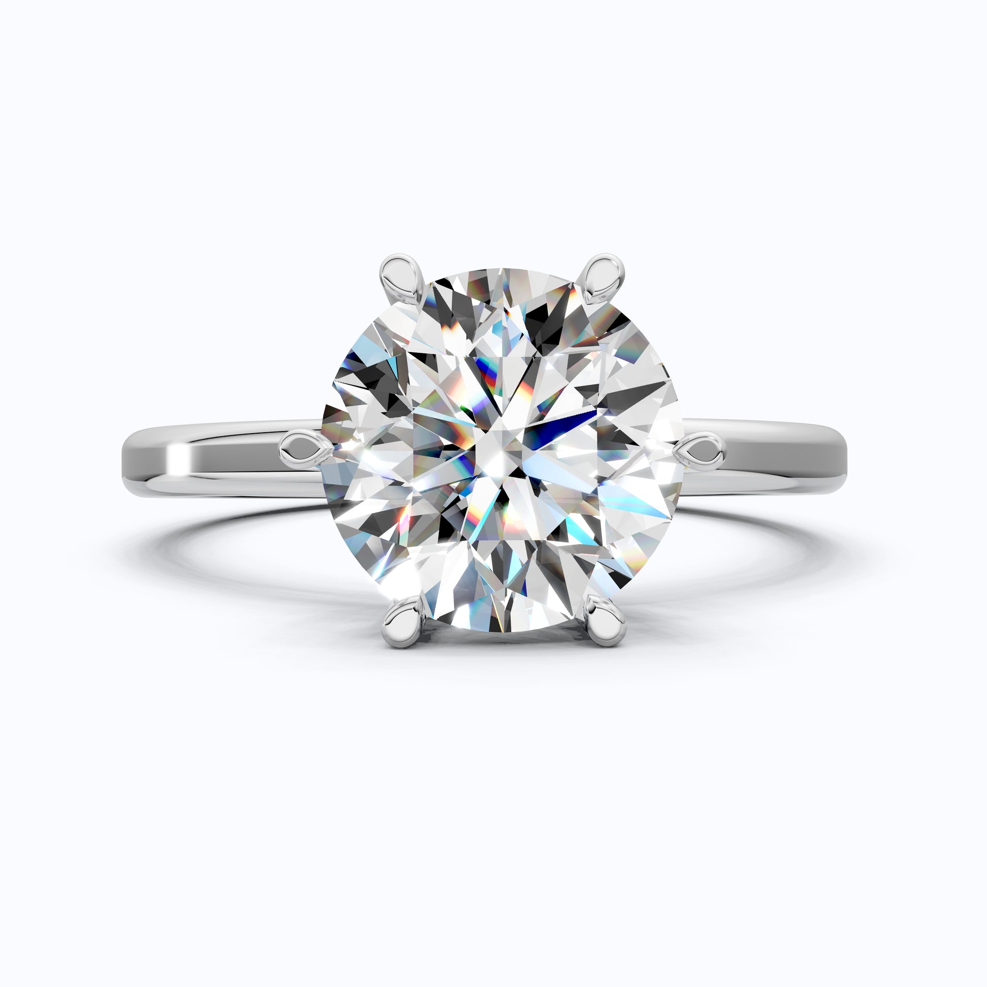 Elegant Six Prong Solitaire Engagement Ring in 14K Solid Gold, 2.50 CT Round Cut Lab Created Diamond, Anniversary Gift for Her,