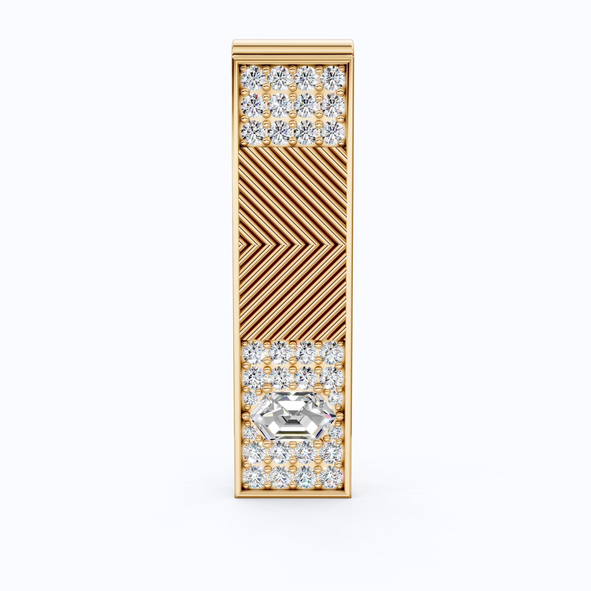 Luxury Men’s Tie Bar in 14K Solid Gold, Lab Diamond Tie Pin Accessories, Gift for Him, Elegant Style, Groomsmen Gift