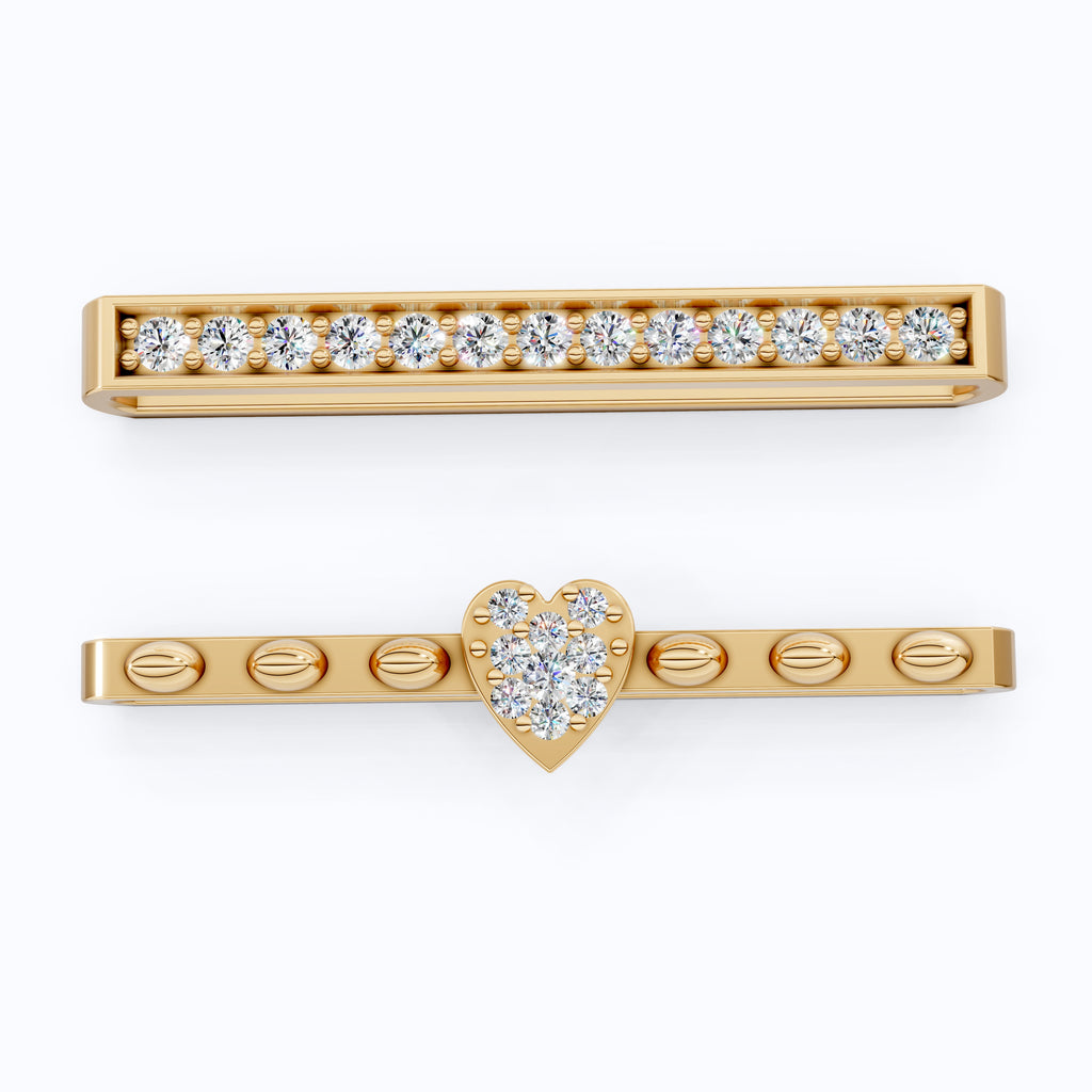 Modern Bar & Heart Watch Charm – Lab Grown Diamonds, Solid 14K Gold, Gift for Her, Luxury Bracelet Accessories