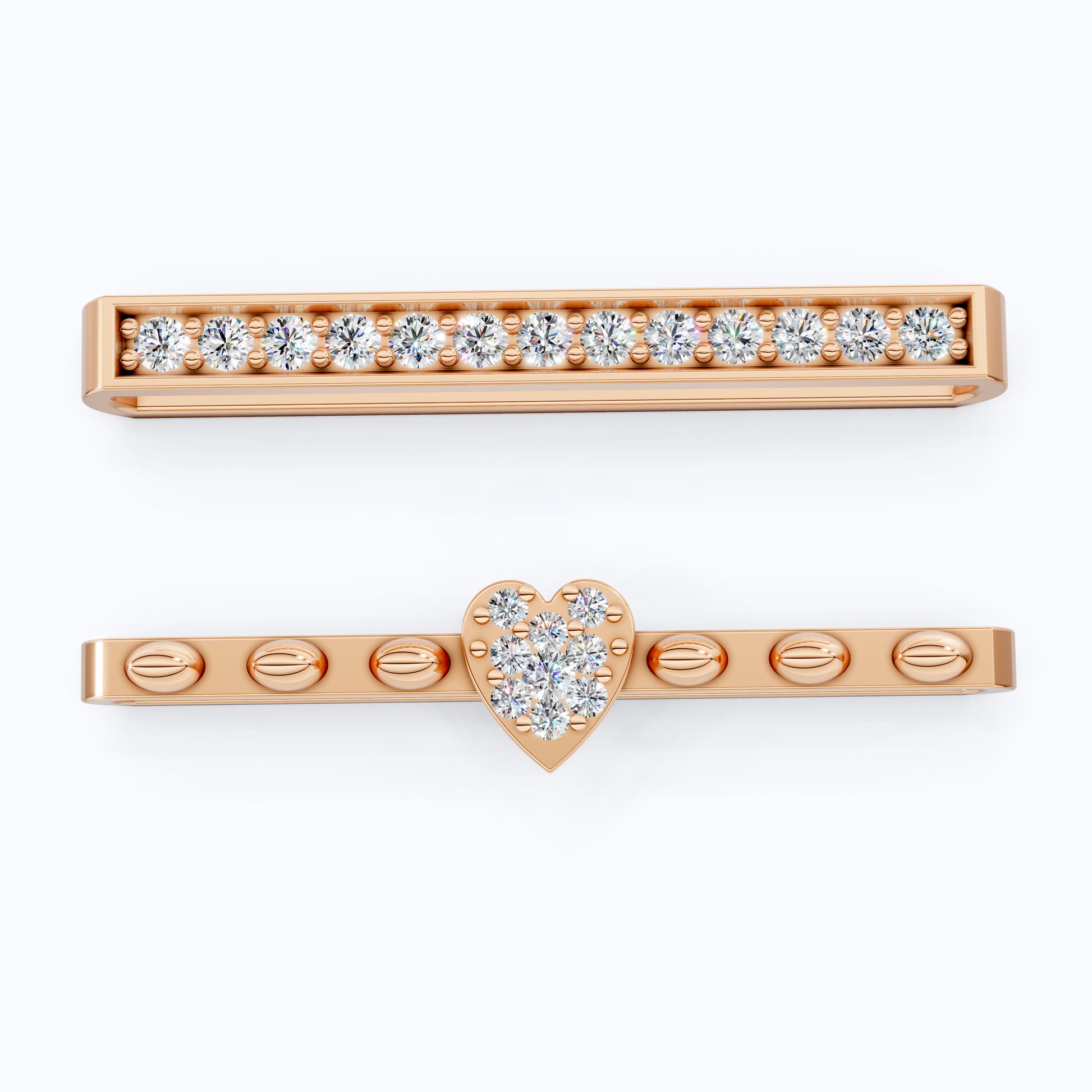 Modern Bar & Heart Watch Charm – Lab Grown Diamonds, Solid 14K Gold, Gift for Her, Luxury Bracelet Accessories