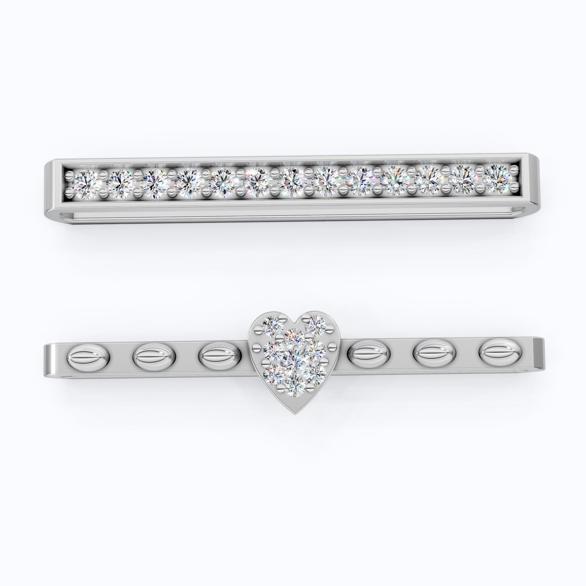 Modern Bar & Heart Watch Charm – Lab Grown Diamonds, Solid 14K Gold, Gift for Her, Luxury Bracelet Accessories