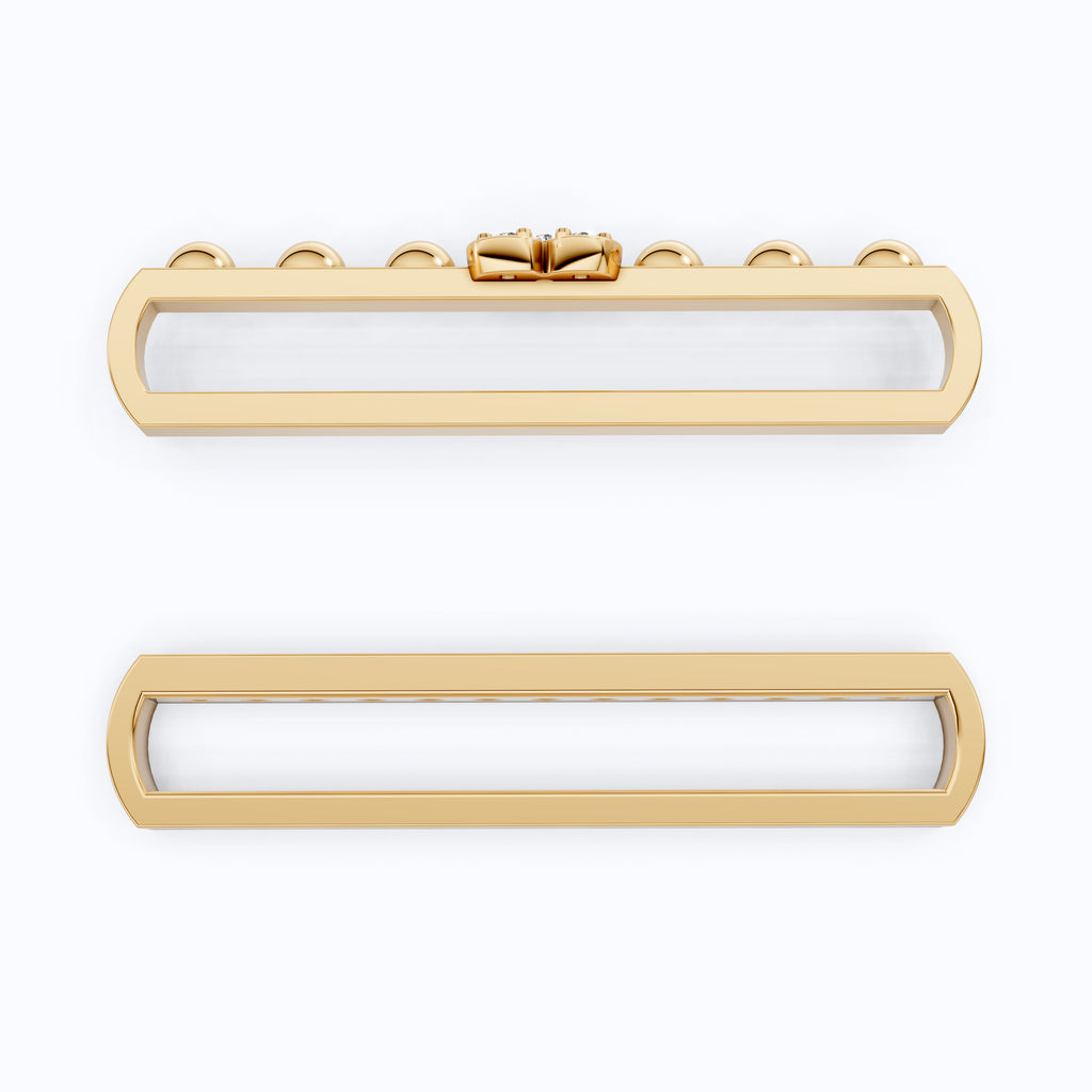 Modern Bar & Heart Watch Charm – Lab Grown Diamonds, Solid 14K Gold, Gift for Her, Luxury Bracelet Accessories