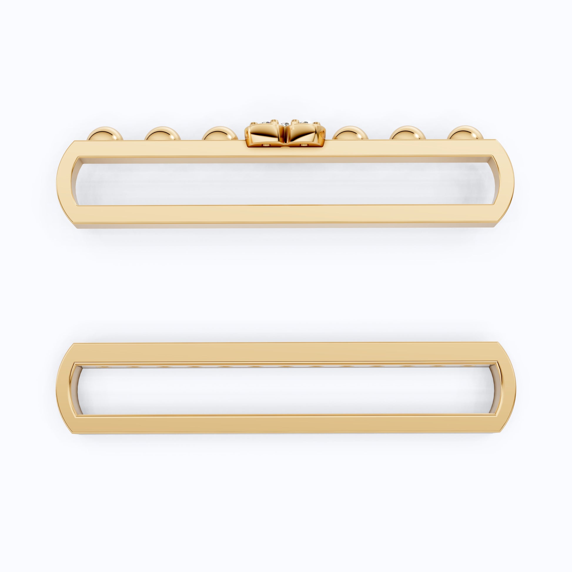 Modern Bar & Heart Watch Charm – Lab Grown Diamonds, Solid 14K Gold, Gift for Her, Luxury Bracelet Accessories