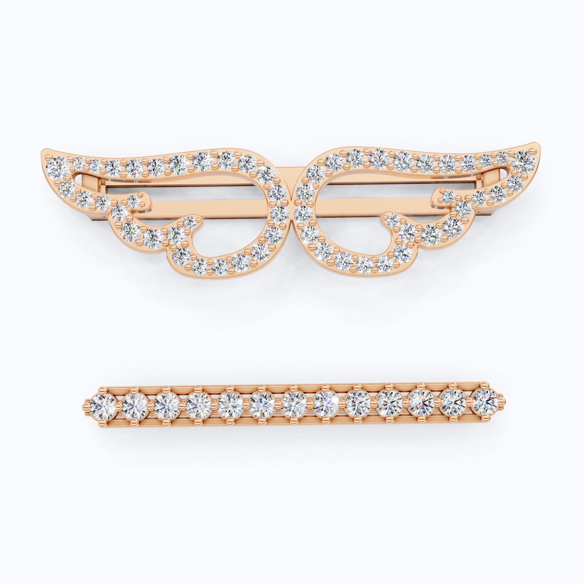 Angel Wing & Bar Watch Charms in Lab Grown Diamond – Solid 14K Gold, Luxury Gift for Wife, Bridal Jewelry Charm Accessory