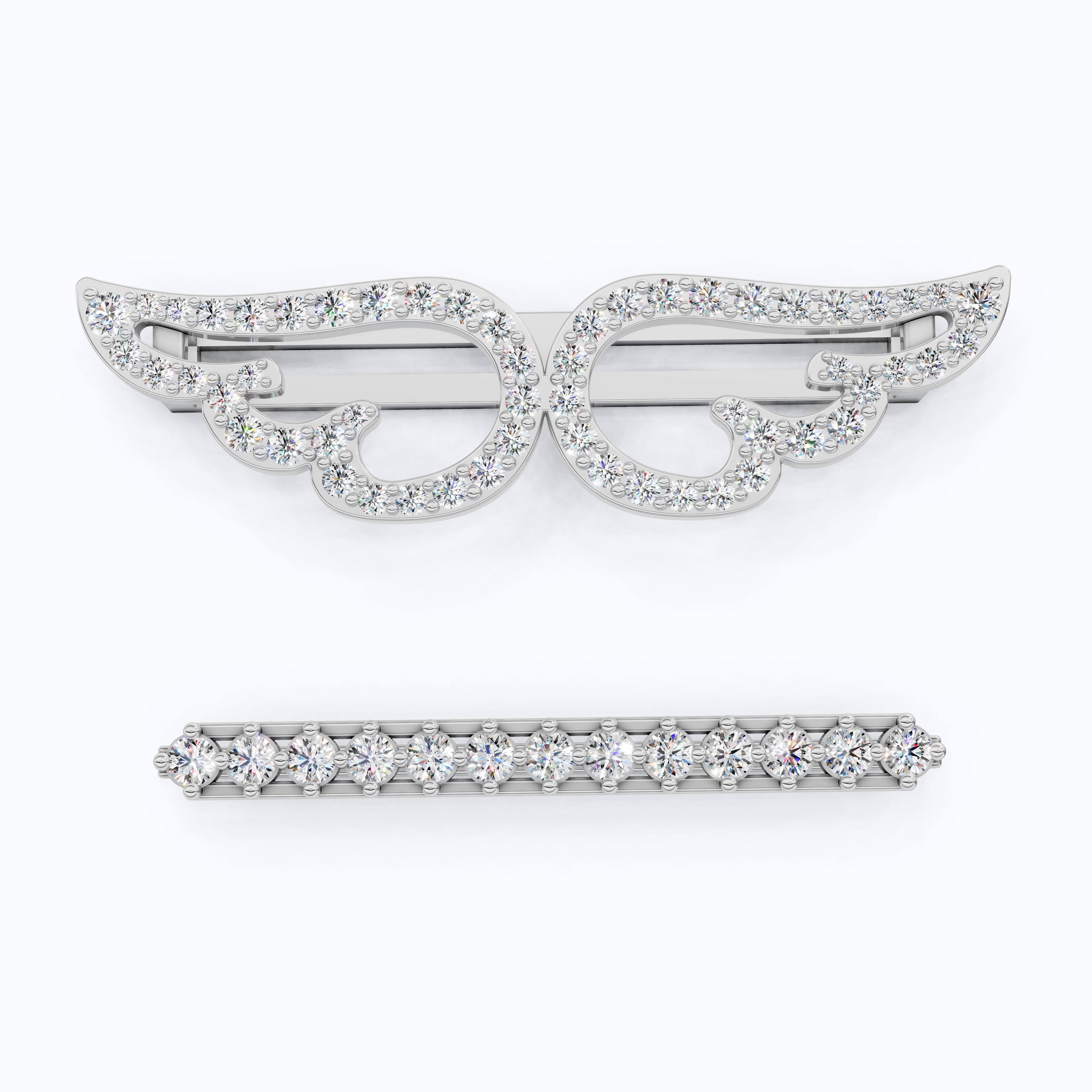 Angel Wing & Bar Watch Charms in Lab Grown Diamond – Solid 14K Gold, Luxury Gift for Wife, Bridal Jewelry Charm Accessory