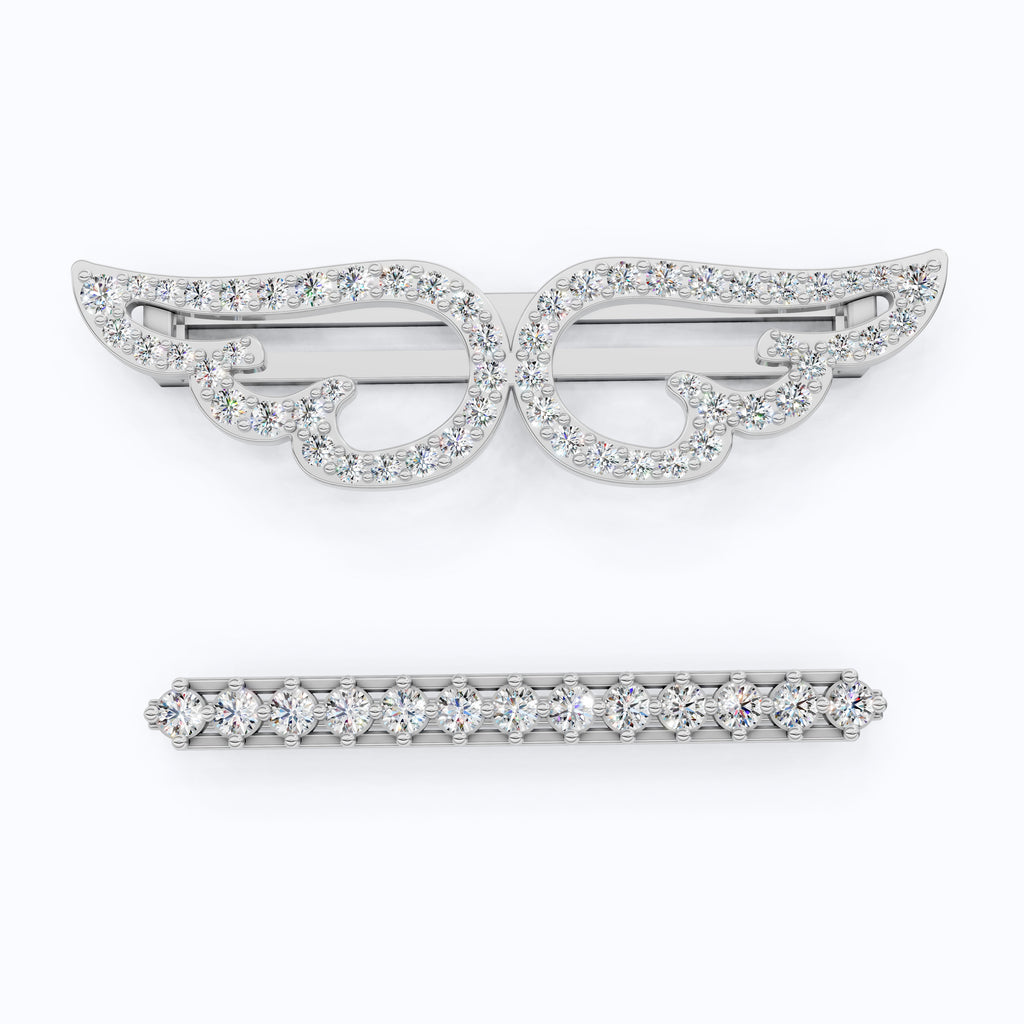 Angel Wing & Bar Watch Charms in Lab Grown Diamond – Solid 14K Gold, Luxury Gift for Wife, Bridal Jewelry Charm Accessory
