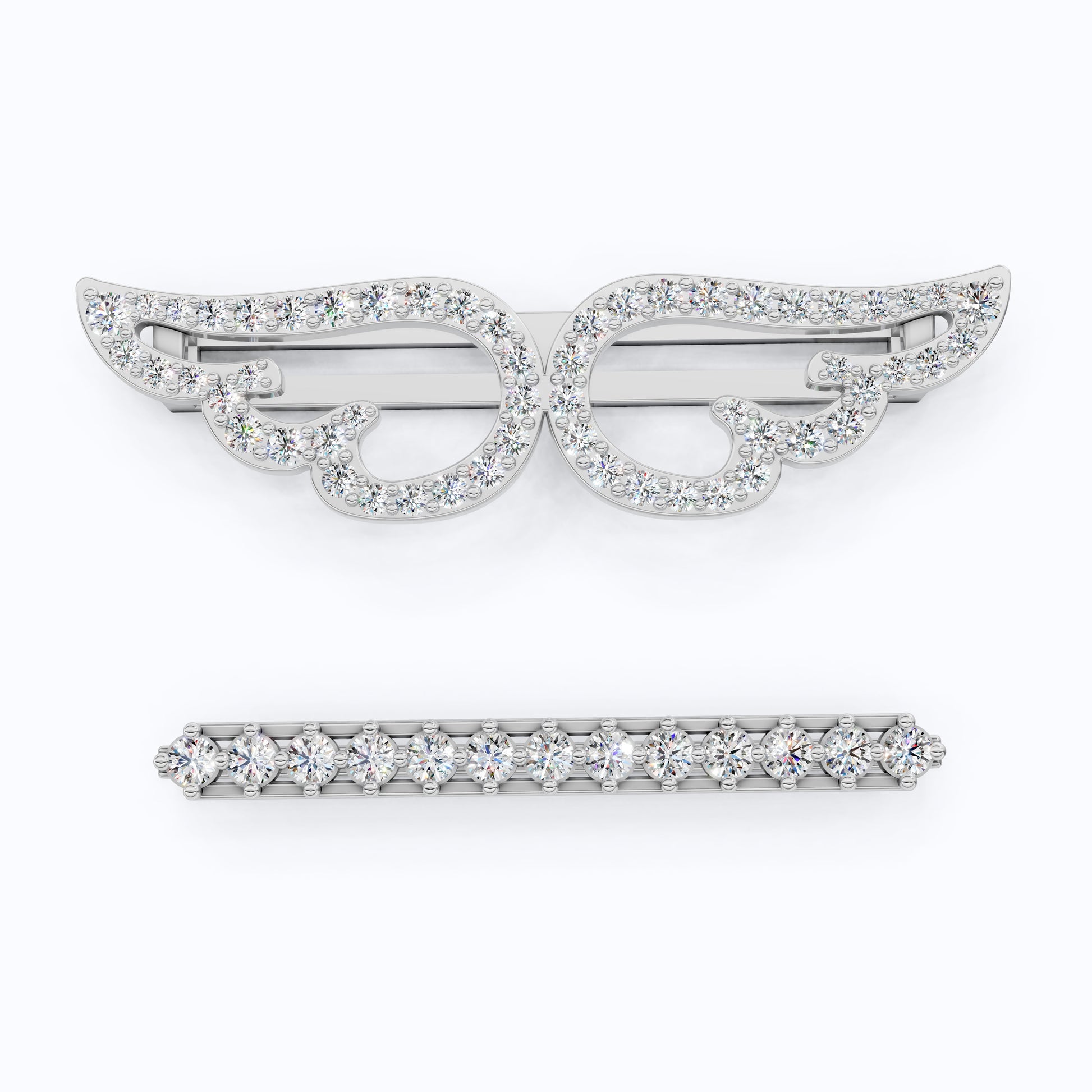 Angel Wing & Bar Watch Charms in Lab Grown Diamond – Solid 14K Gold, Luxury Gift for Wife, Bridal Jewelry Charm Accessory