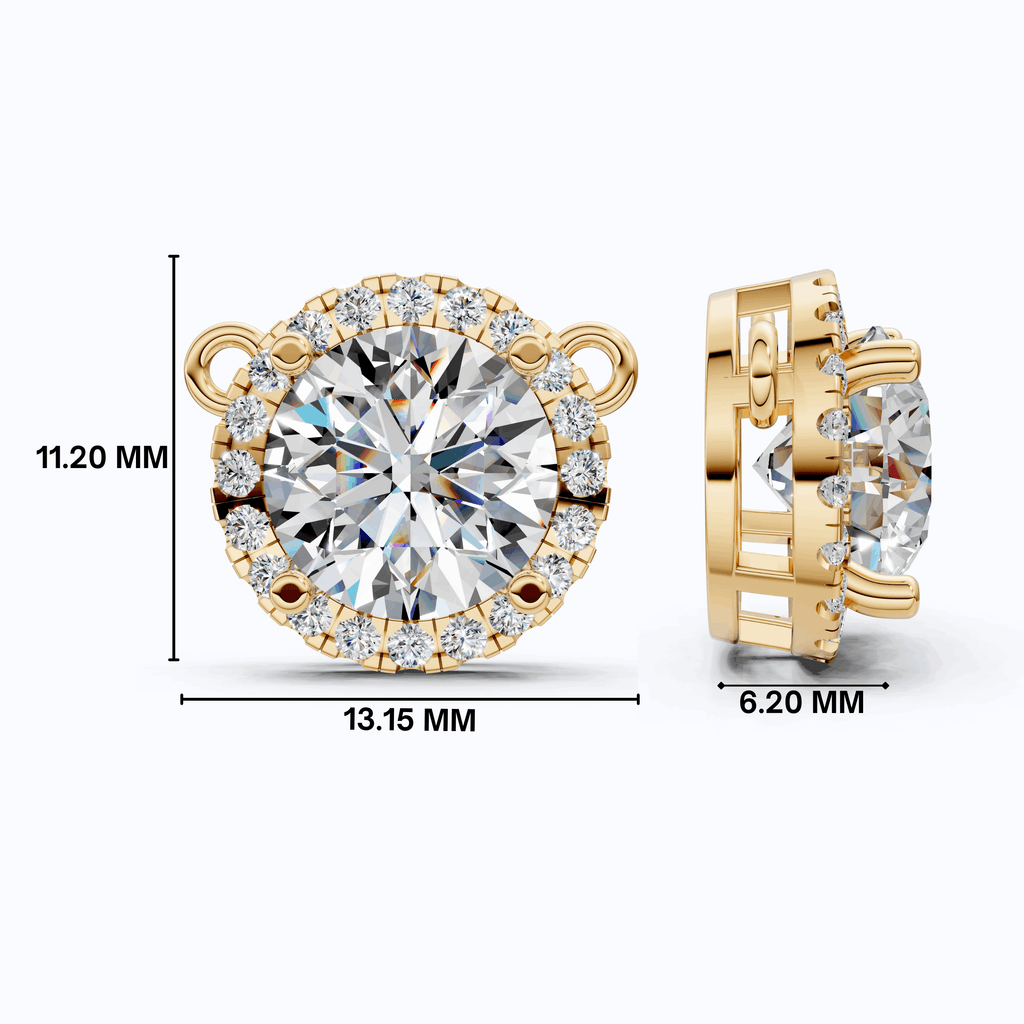 Timeless Round Halo Pendant Necklace in 14K Solid Gold, 2.00 CT Round Cut Lab Diamond, Bridal Jewelry, Anniversary Gift for Her