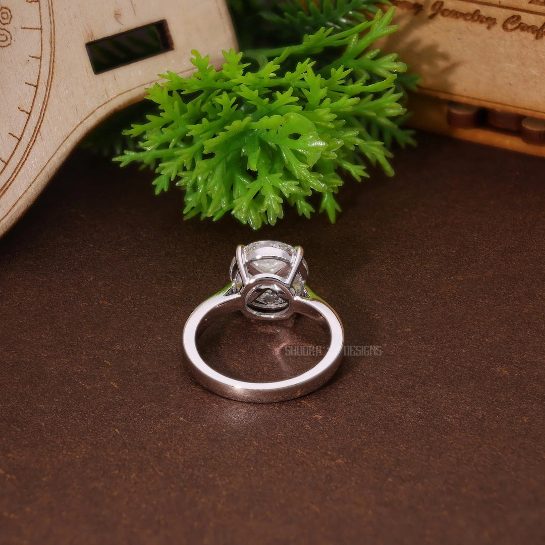 Round Illusion Solitaire Pie-Cut Setting Engagement Ring in Natural Diamond – 14k Solid Gold, Illusion Solitaire Ring For Bridal Gift, Handmade Jewelry