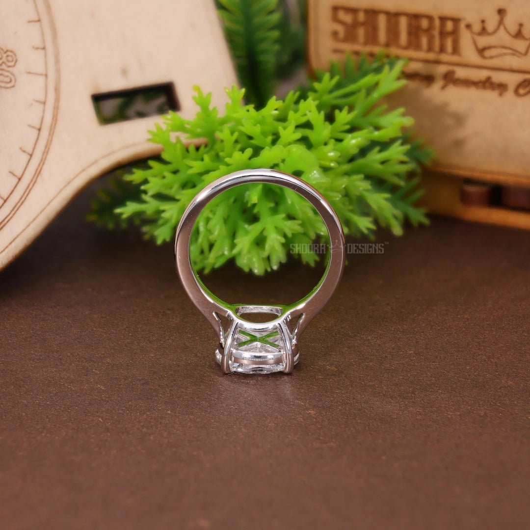 Round Illusion Solitaire Pie-Cut Setting Engagement Ring in Natural Diamond – 14k Solid Gold, Illusion Solitaire Ring For Bridal Gift, Handmade Jewelry