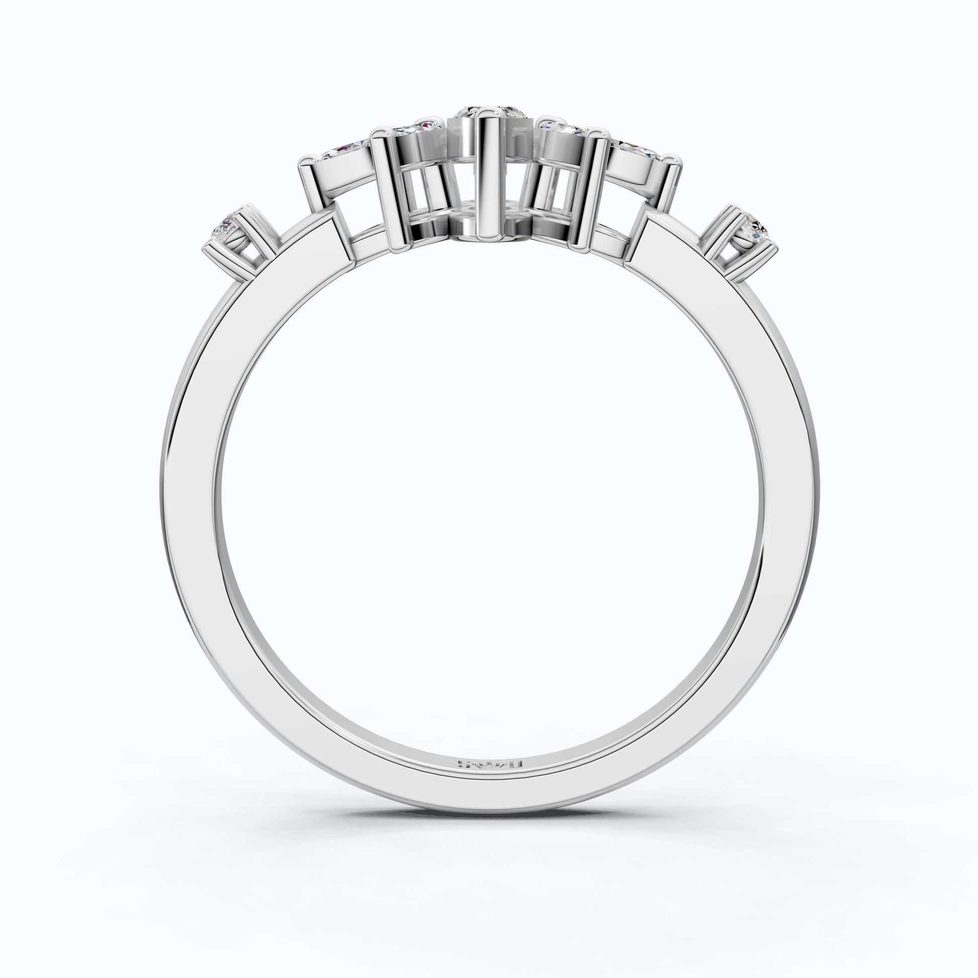 Vintage Art Deco Marquise Engagement Ring in 14k Solid Gold, 0.28 TCW Marquise/Round Cut Lab Diamonds, Anniversary Gift For Her, Everyday Ring