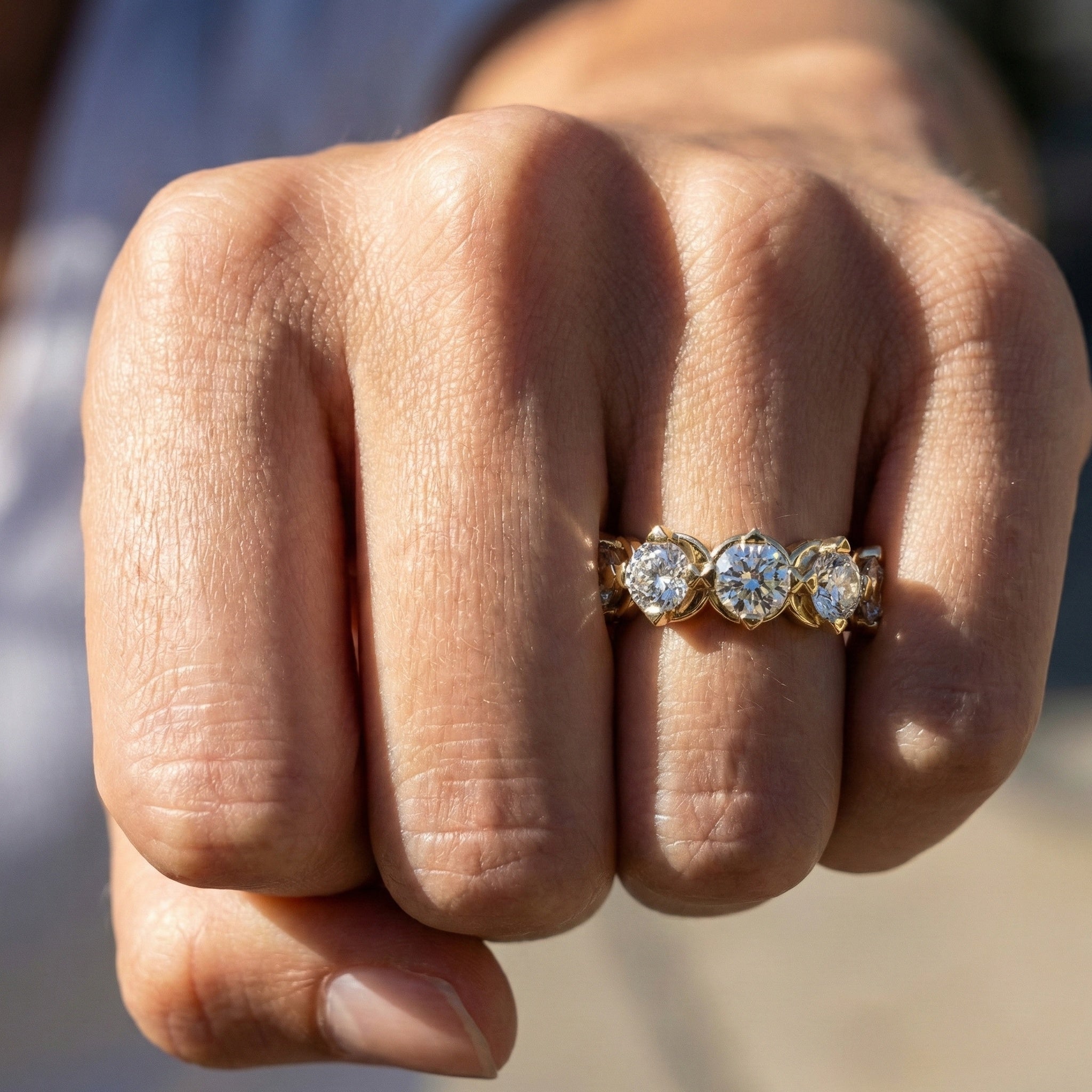 Scalloped Petal Crown Eternity Band in 14k Solid Gold, 1.50 TCW Round Cut Lab Grown Diamonds, Classic Anniversary Gift