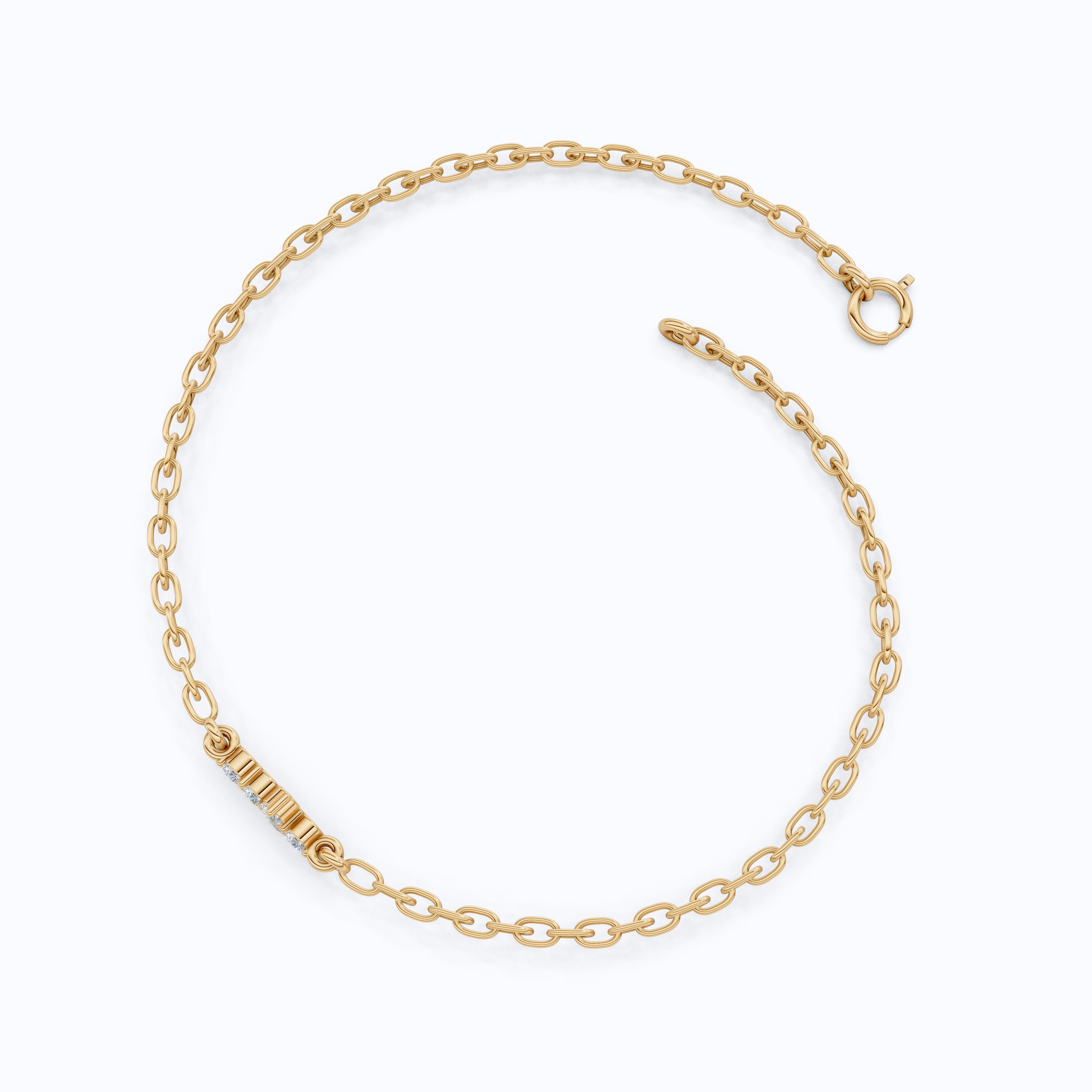 Everyday Jesus Cross Link Bracelet in 14K Solid Gold, 0.21 TCW Round Cut Lab Grown diamonds, Women's Minimal Jewelry, Gift for Her