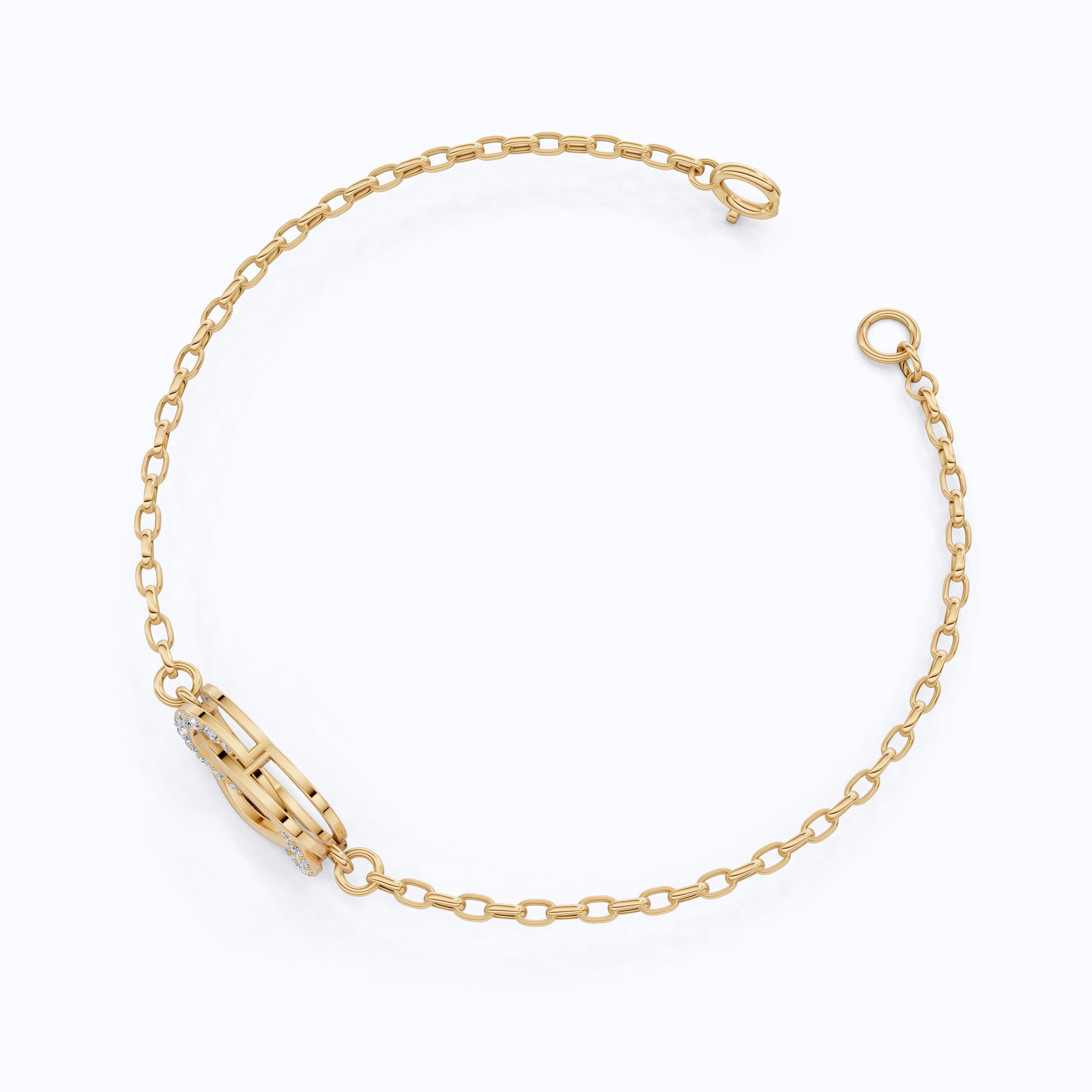 Twisted Infinity Knot Bracelet in 14k Solid Gold, 0.31 TCW Round Cut Lab Diamonds, Anniversary Jewelry
