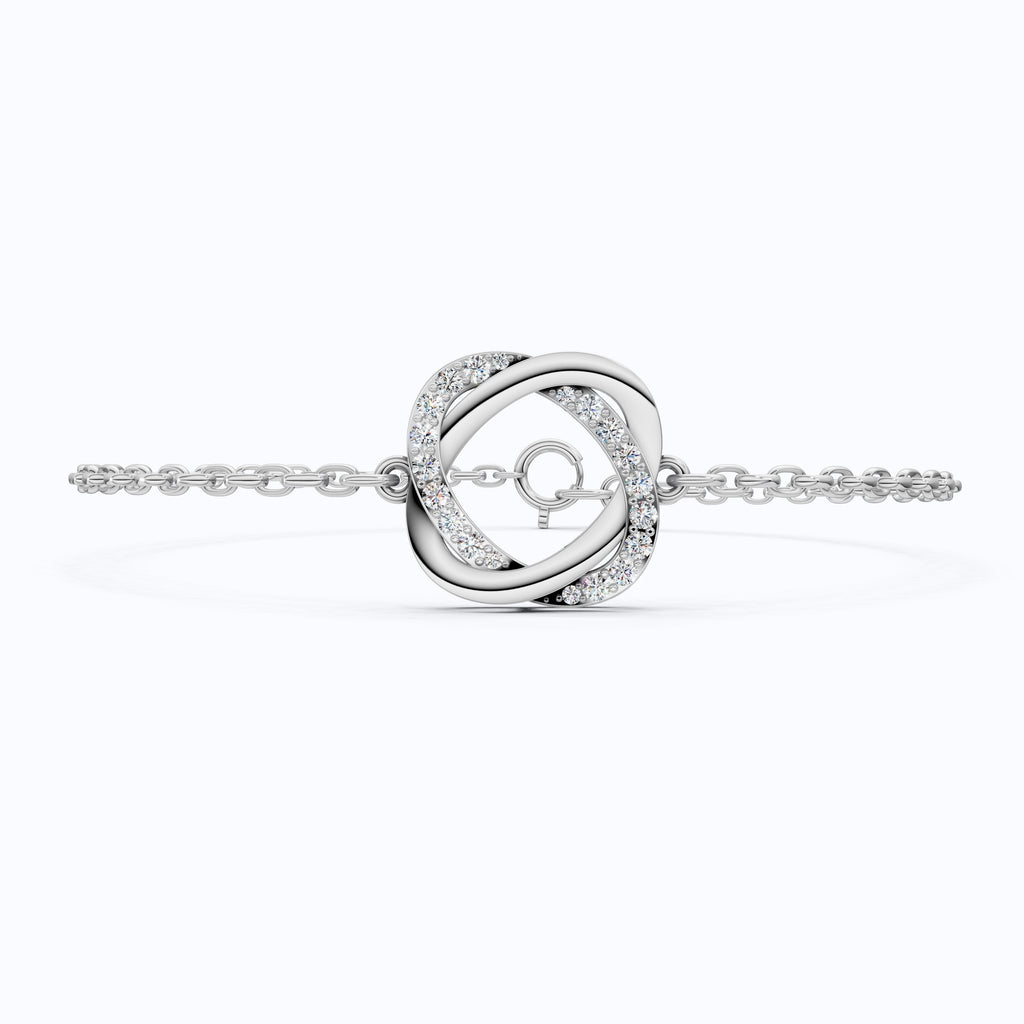 Twisted Infinity Knot Bracelet in 14k Solid Gold, 0.31 TCW Round Cut Lab Diamonds, Anniversary Jewelry