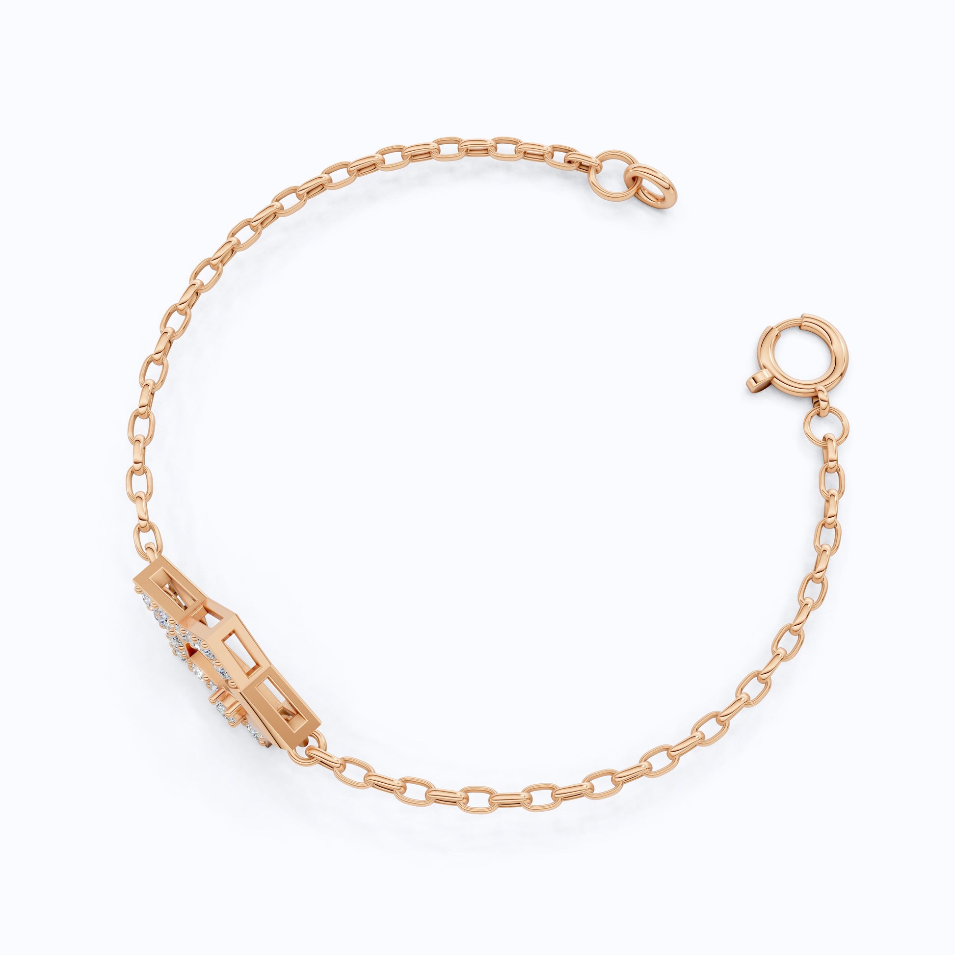 Unique Star Chain Bracelet in 14k Solid Gold, 0.41 TCW Round Cut Lab Created Diamond, Fashion Accessory Gift, Gift For Her