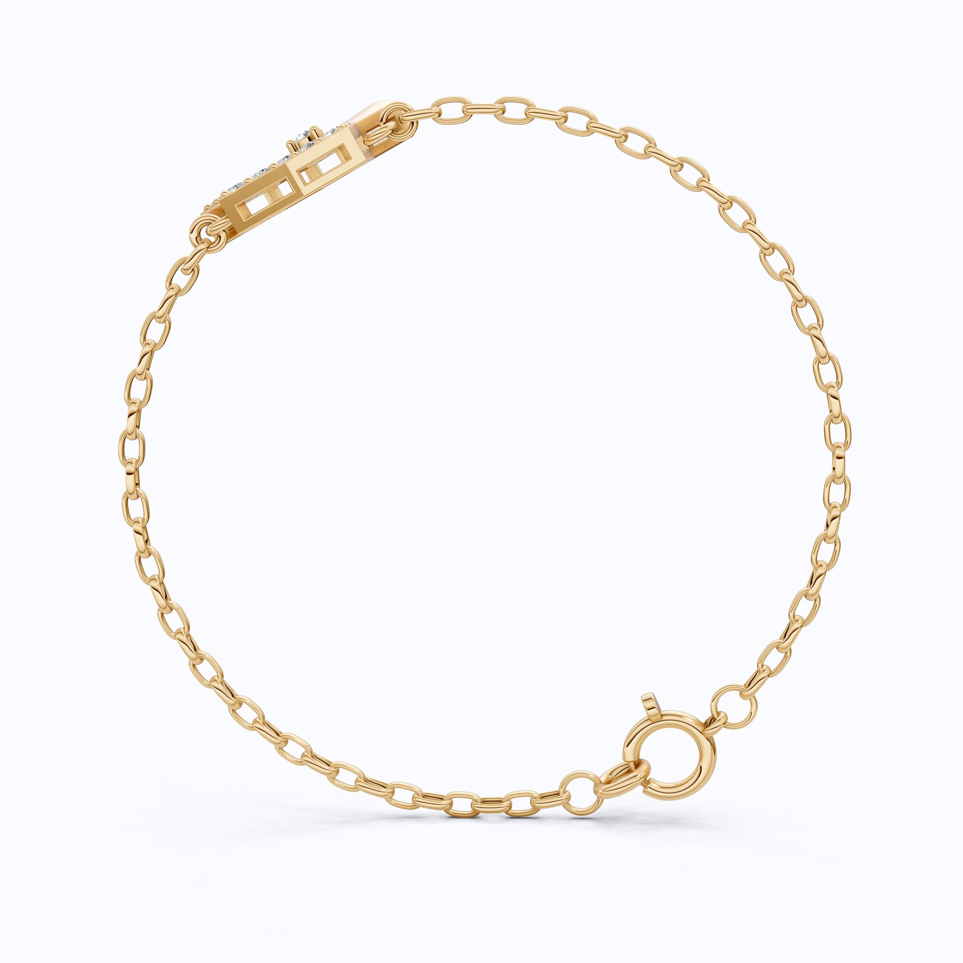 Unique Star Chain Bracelet in 14k Solid Gold, 0.41 TCW Round Cut Lab Created Diamond, Fashion Accessory Gift, Gift For Her