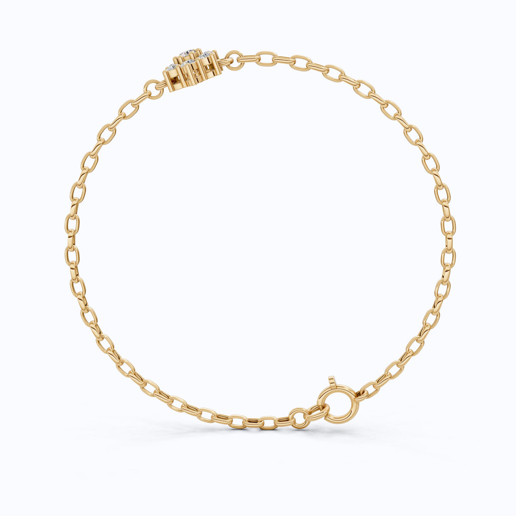 Nature Inspired Flower Band in 14k Solid Gold, 0.28 TCW Round Cut Lab Created Diamond, Delicate Wedding Band, Gift for Her Bridal Set