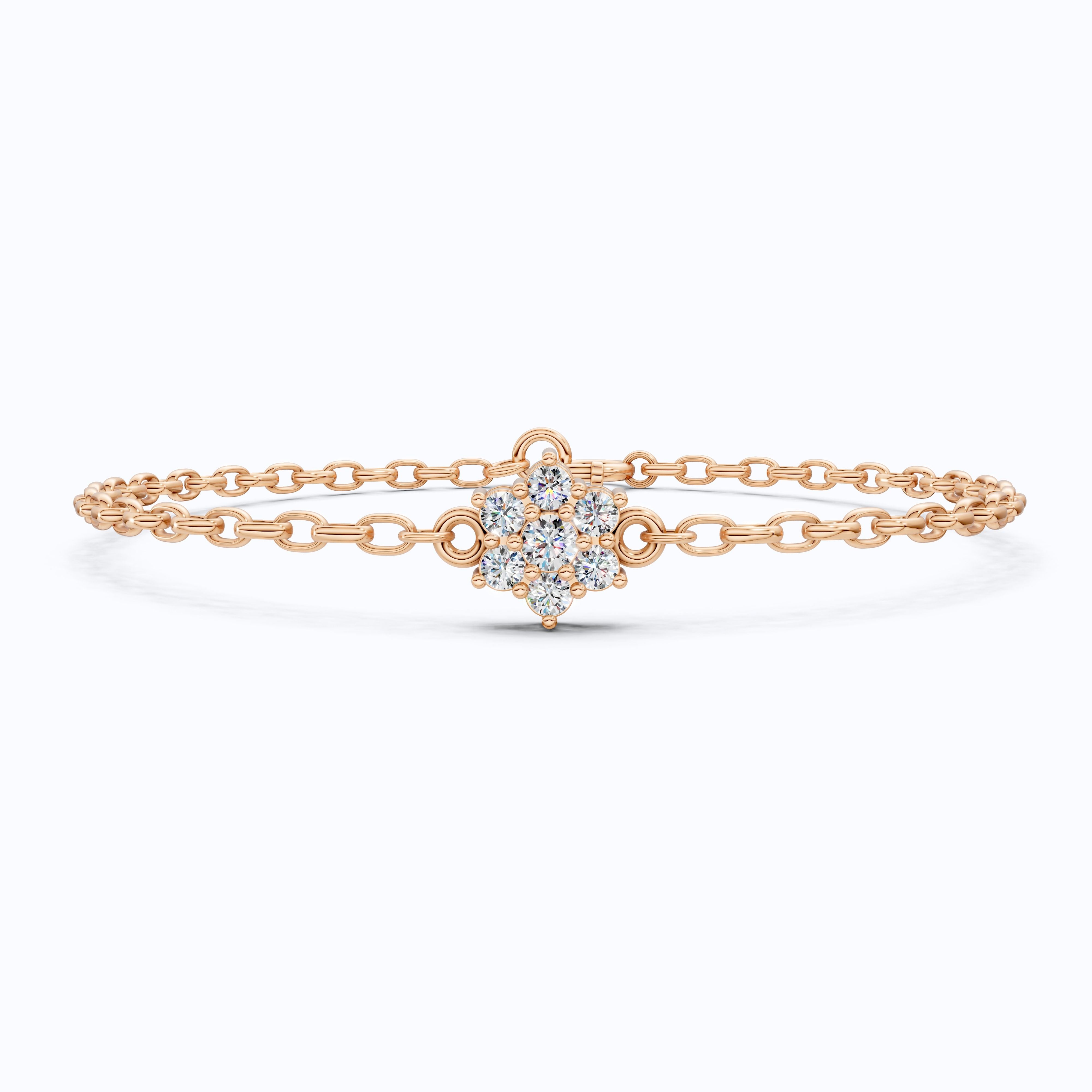 Nature Inspired Flower Band in 14k Solid Gold, 0.28 TCW Round Cut Lab Created Diamond, Delicate Wedding Band, Gift for Her Bridal Set