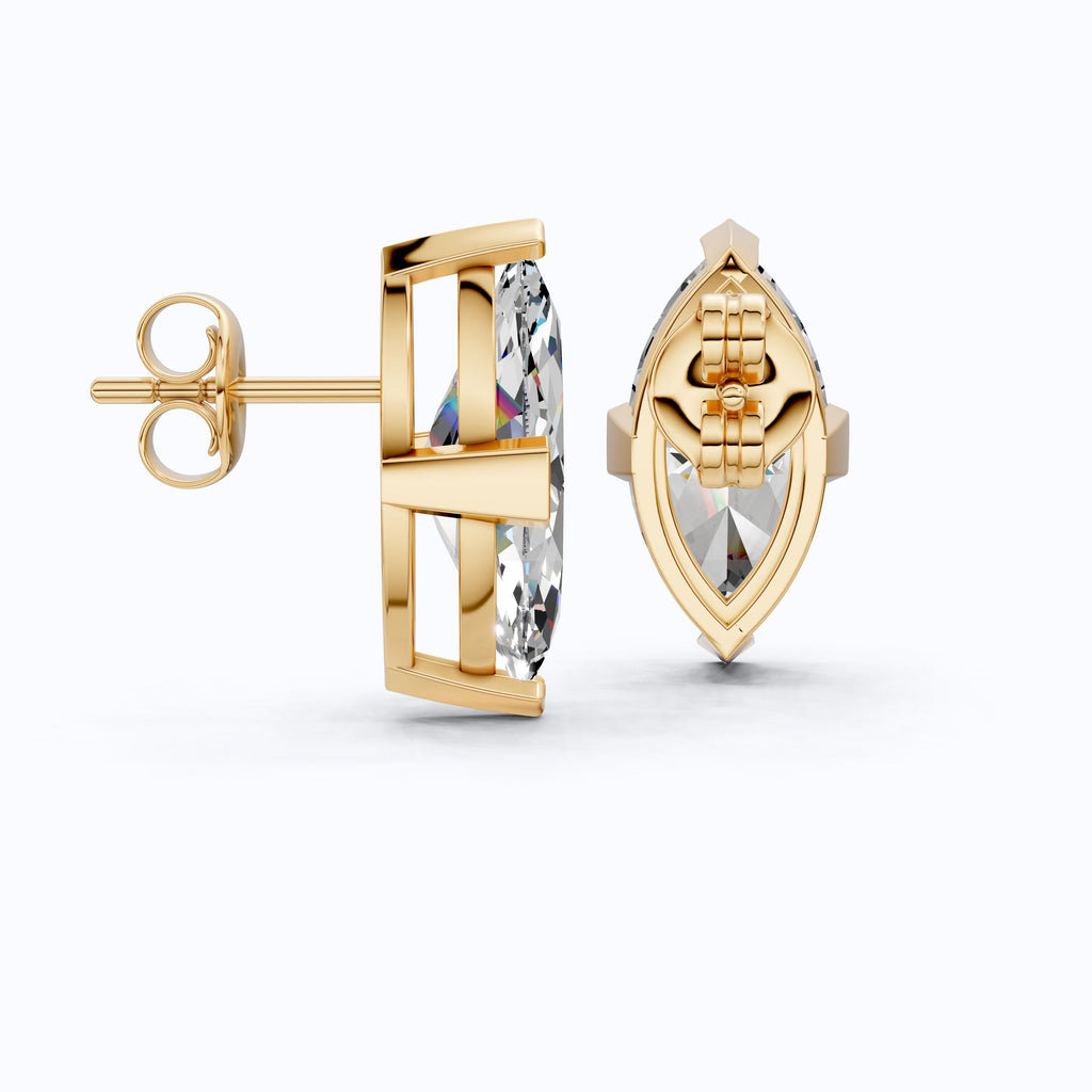 Timeless Marquise Stud Wedding Earrings in 14K Solid Gold, 1.00 TCW Marquise Cut Lab Created Diamonds, Birthday Gift for Her, Unique Stud Earrings