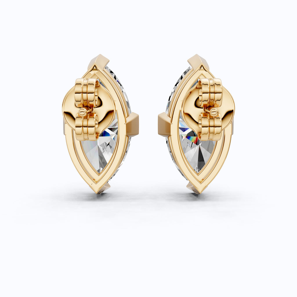 Timeless Marquise Stud Wedding Earrings in 14K Solid Gold, 1.00 TCW Marquise Cut Lab Created Diamonds, Birthday Gift for Her, Unique Stud Earrings